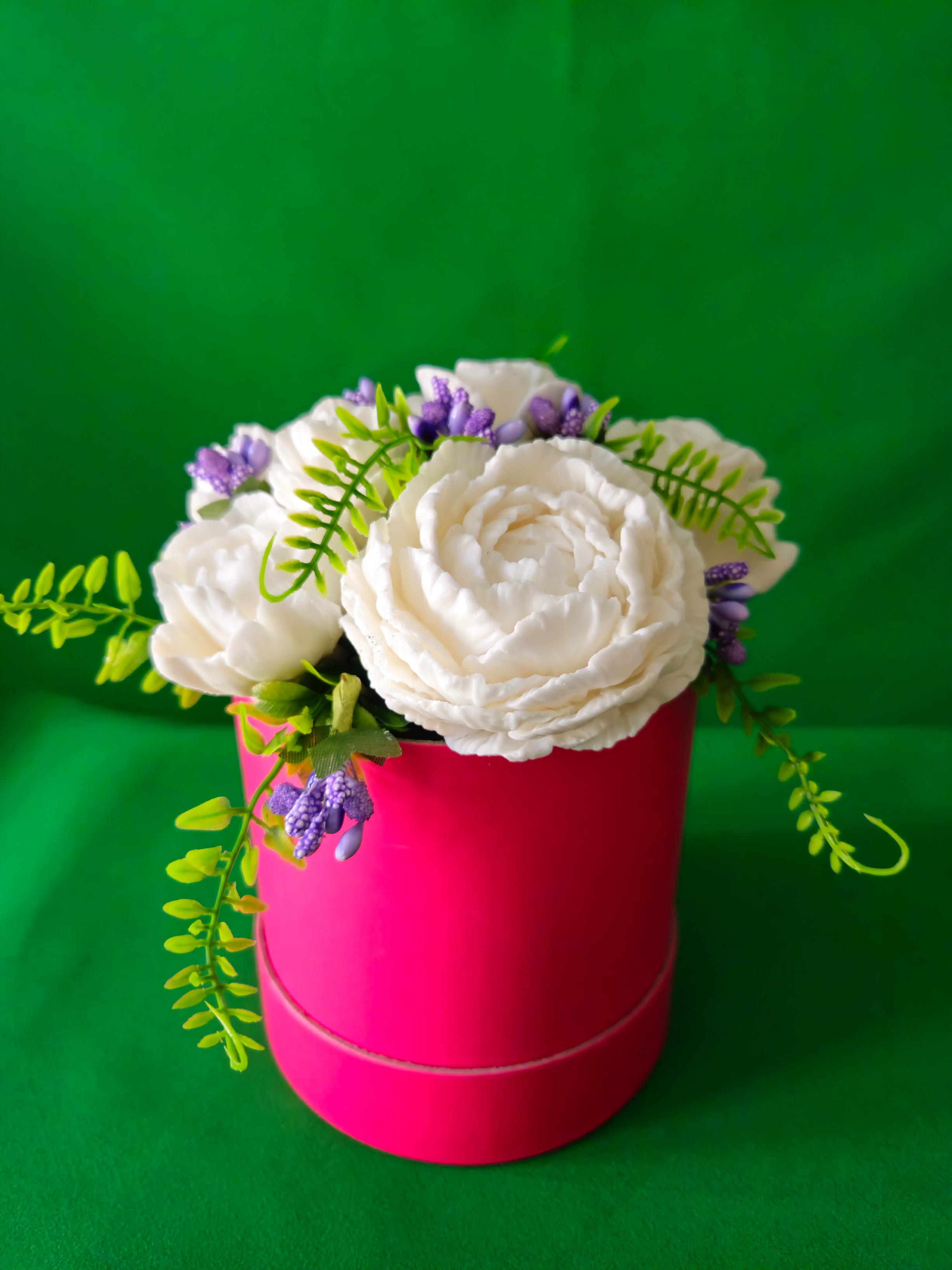 Luxury Pink Flower Box Arrangement | Handmade Gift Decor