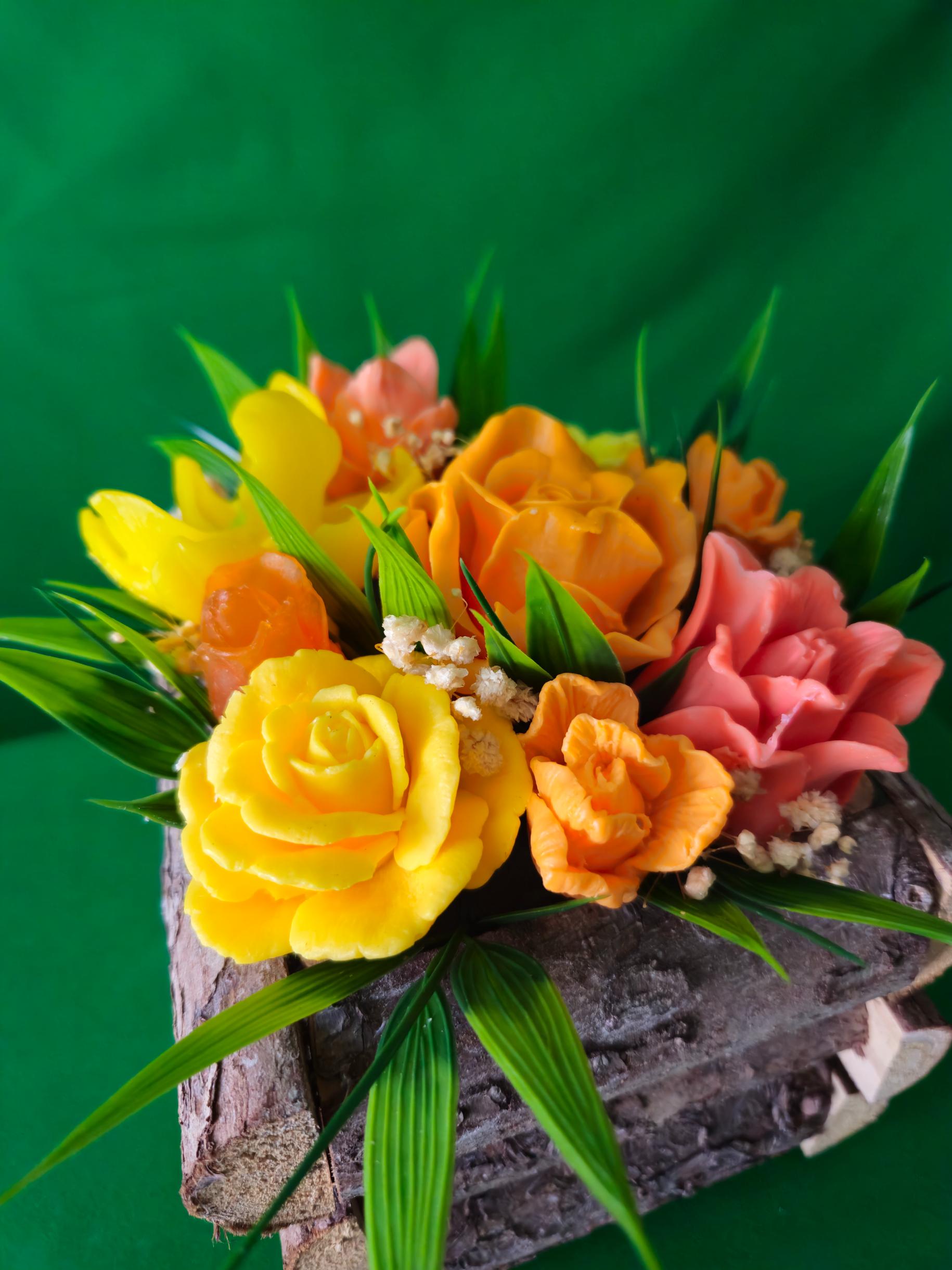 Garden Glow Box – Handcrafted Soap Flower Décor