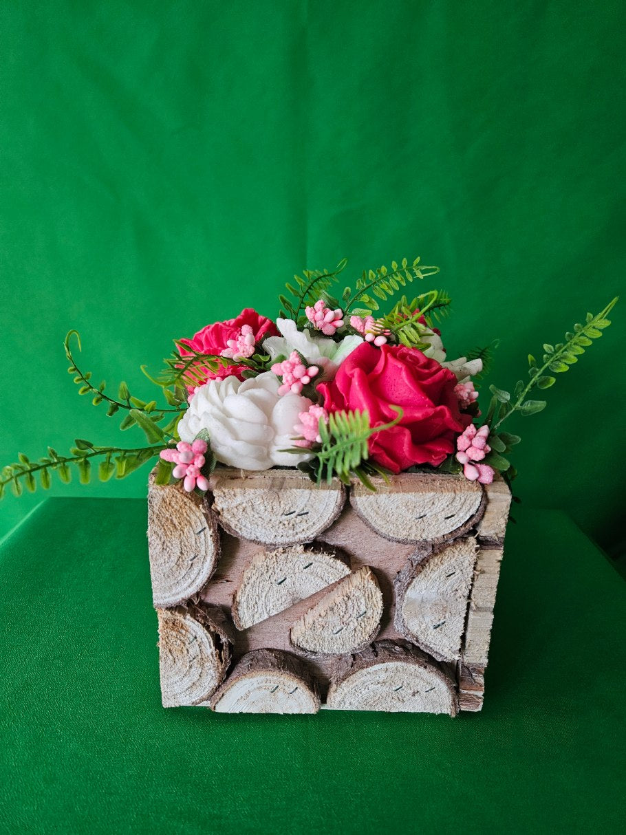 Pastel Serenity Flower Box – Luxury Scented Soap Floral Arrangement
