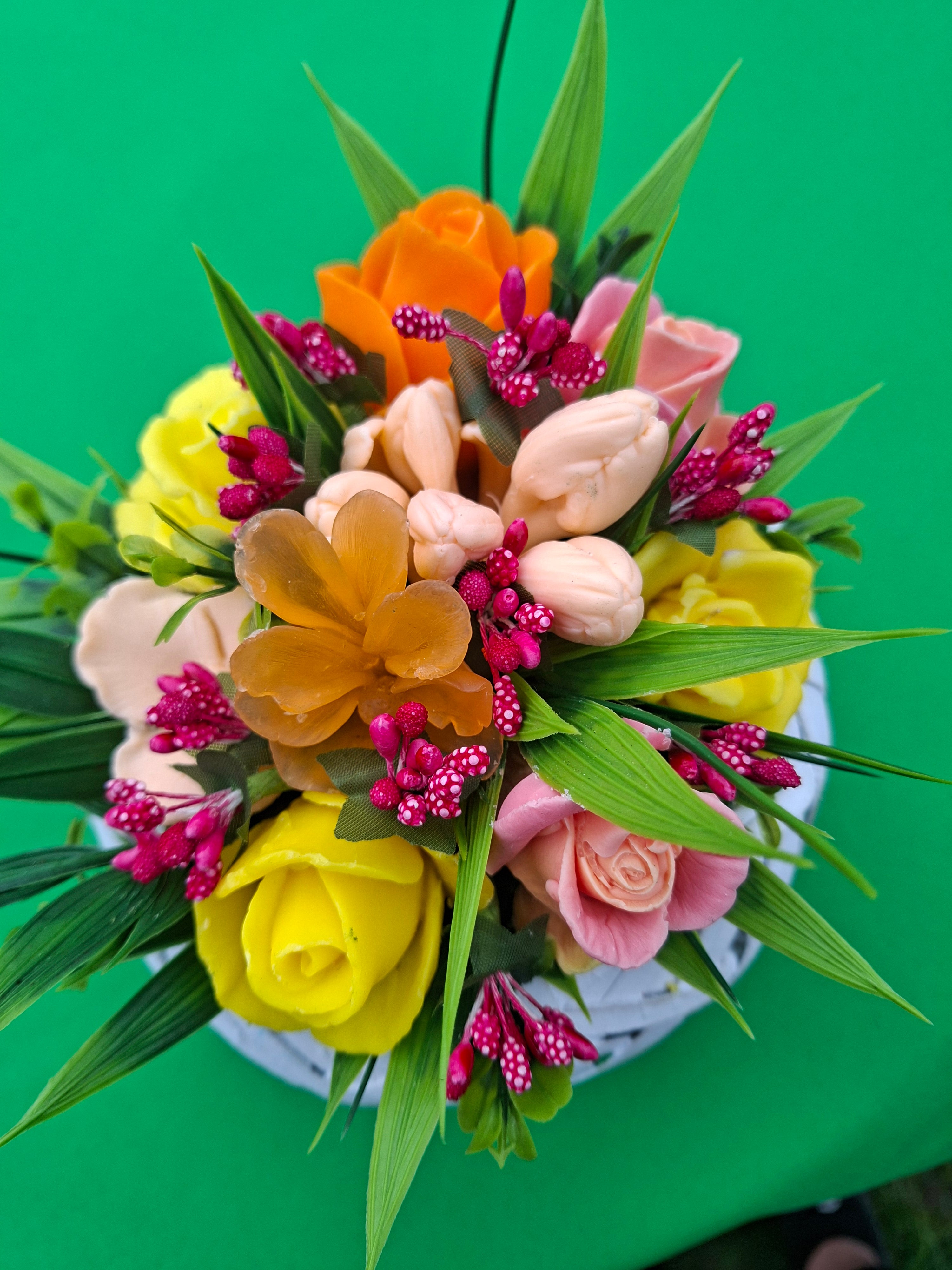 Woven Basket Floral Arrangement With Colorful Artificial Flowers Home Decor