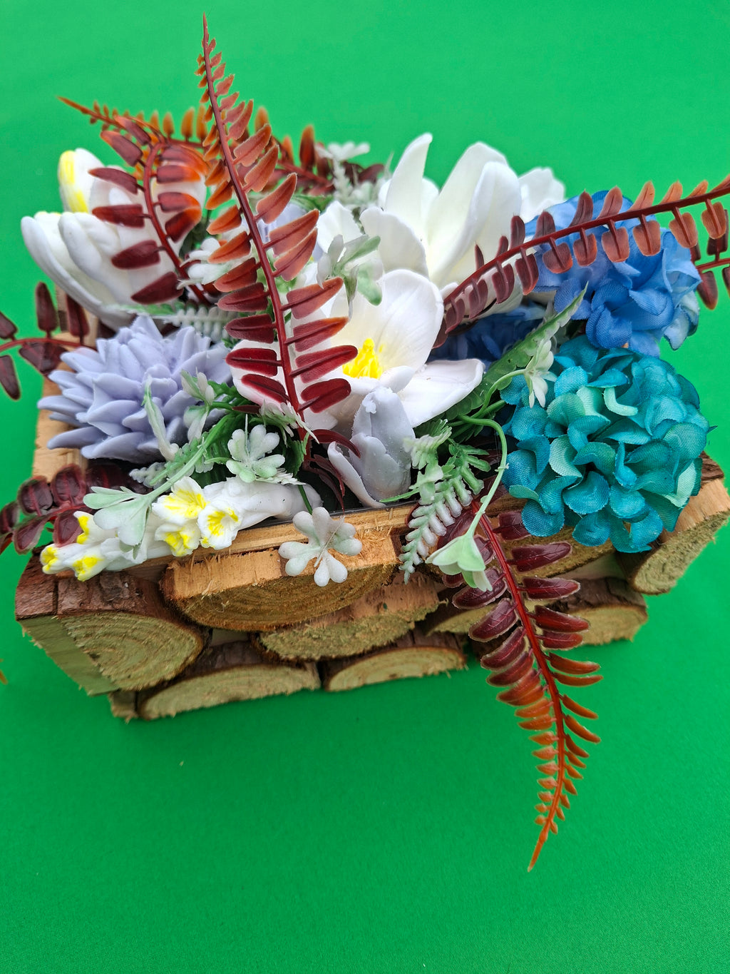 Woven Basket Floral Arrangement Artificial Flowers Home Decor