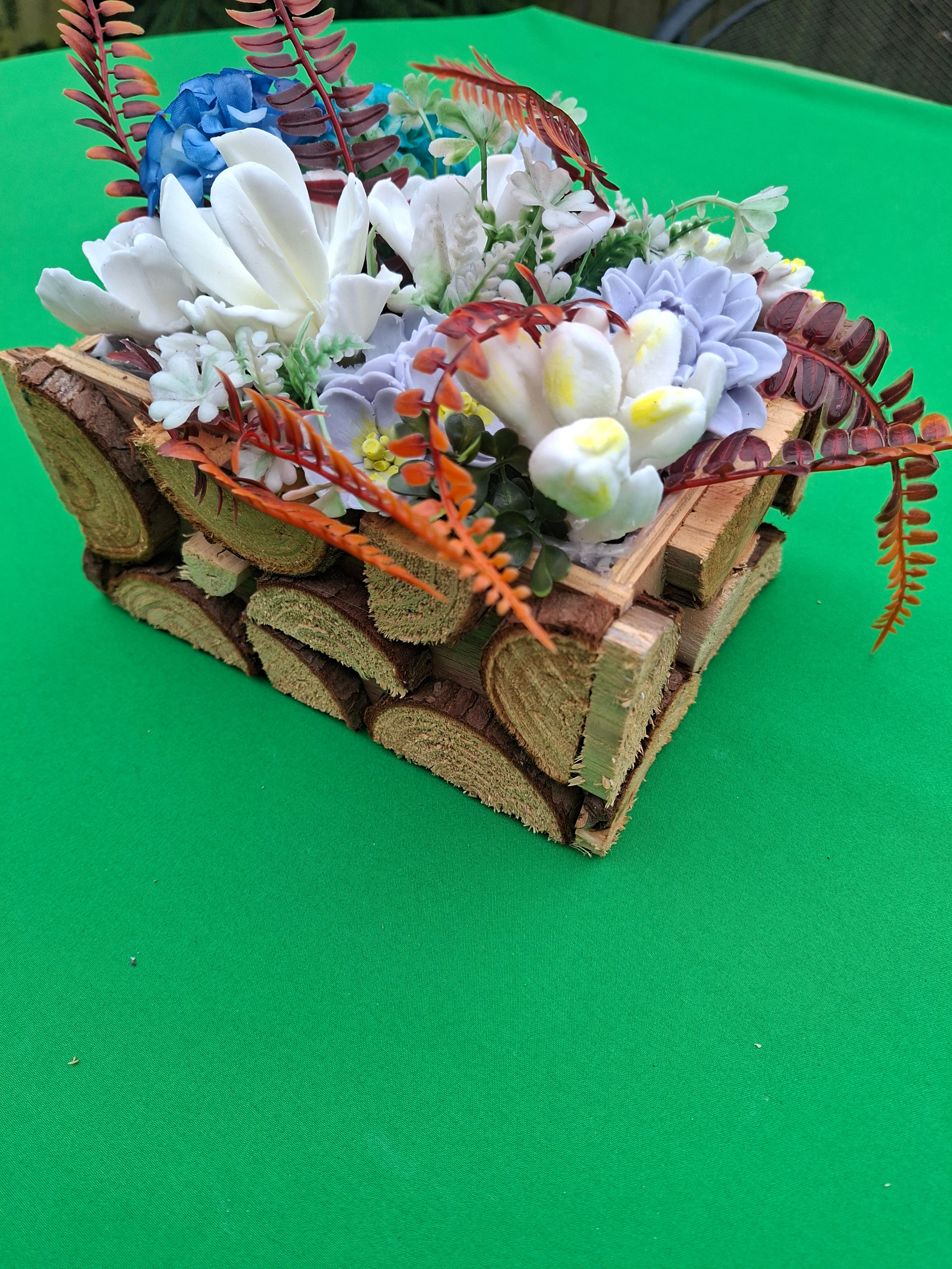 Woven Basket Floral Arrangement Artificial Flowers Home Decor