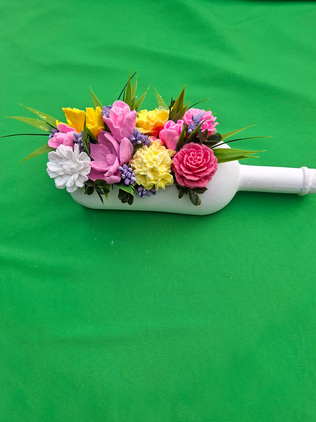 Handmade Soap Art Floral Bouquet In Bottle Display