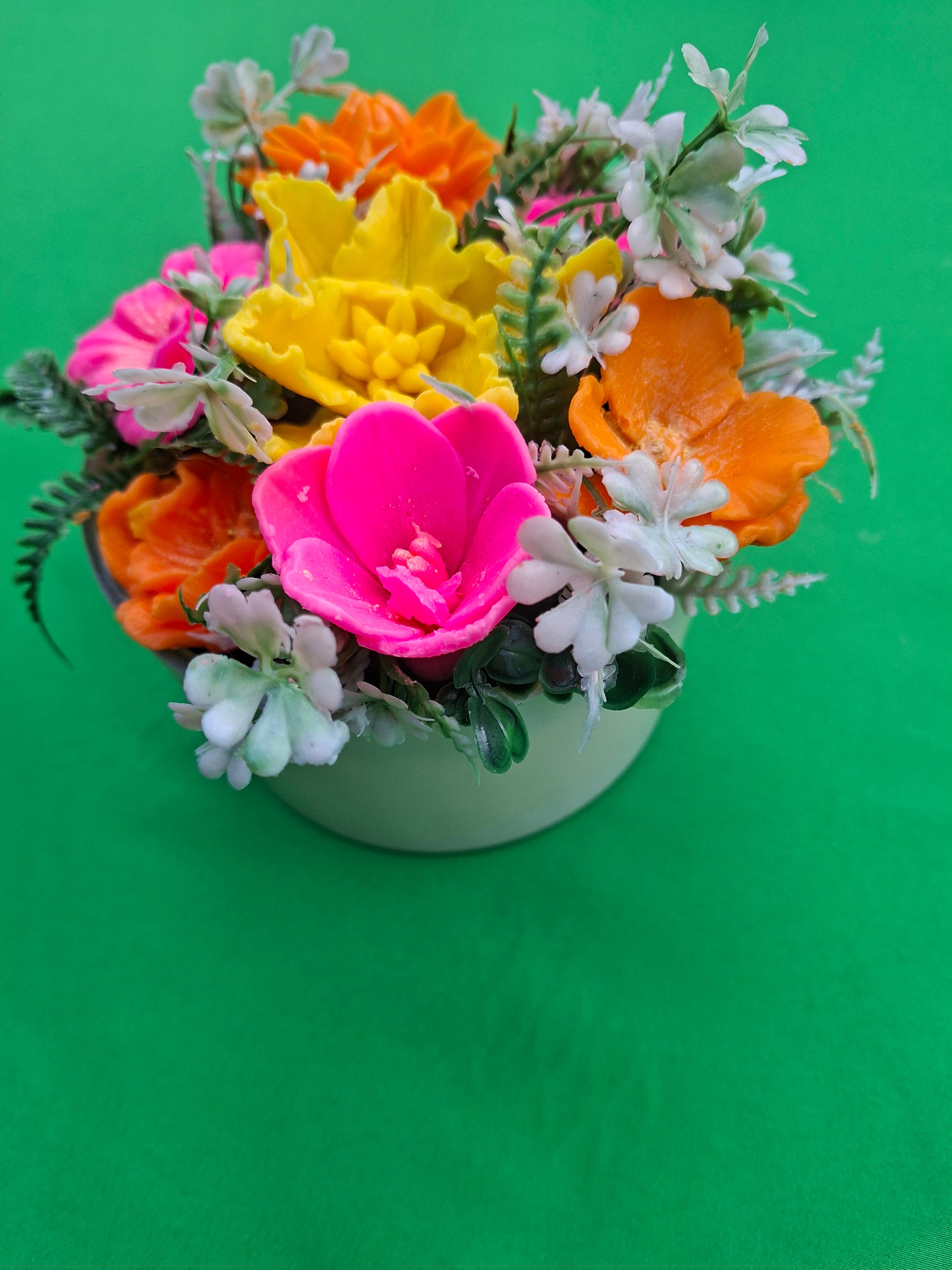 Vibrant Artificial Flower Box Arrangement In A Decorative Box For Home Decor