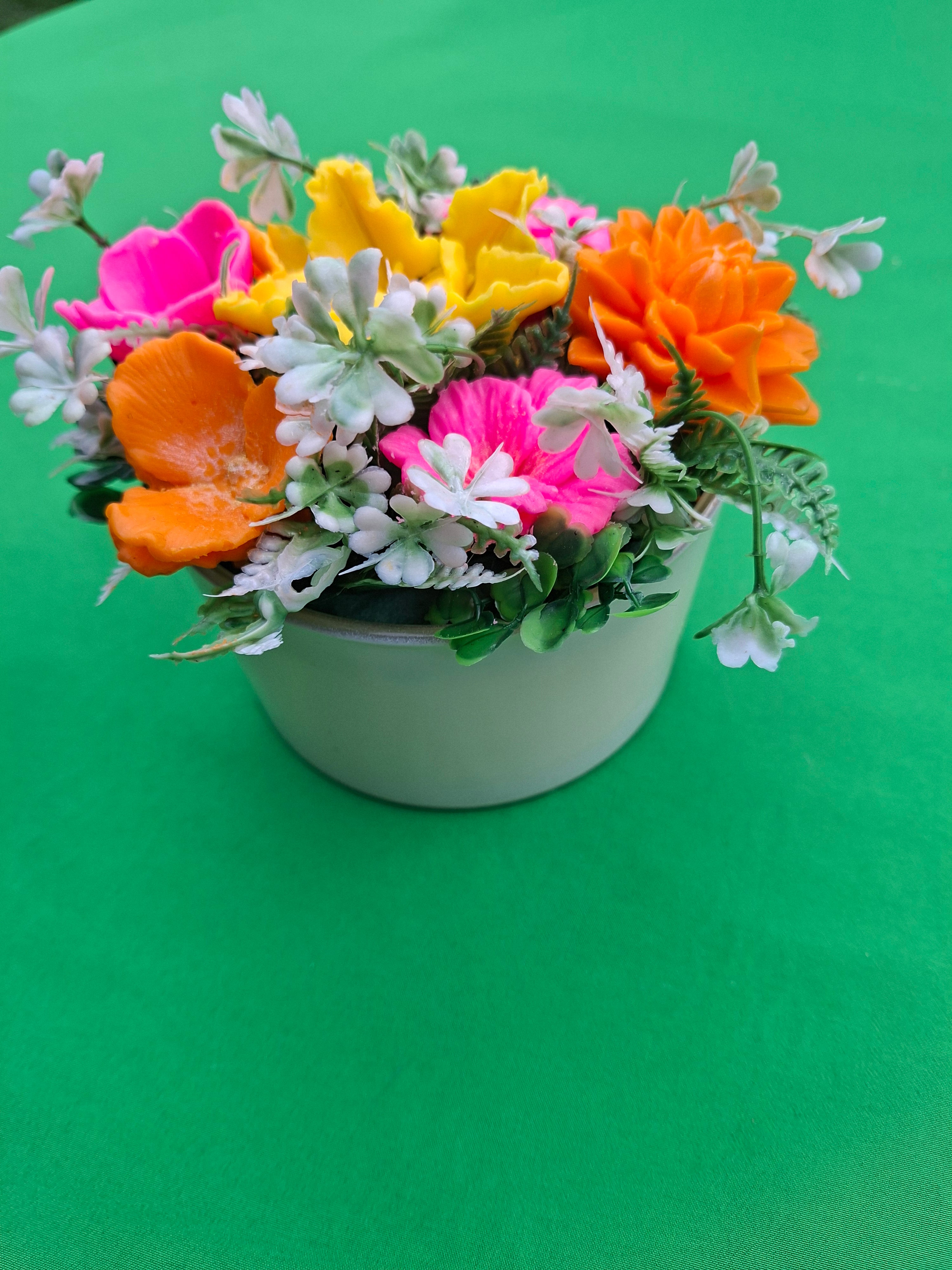 Vibrant Artificial Flower Box Arrangement In A Decorative Box For Home Decor