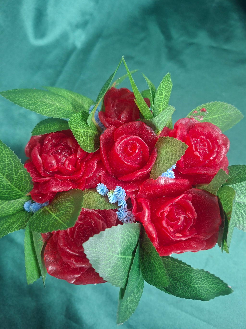 Artificial Flower Arrangement In White Lace Pot Decor