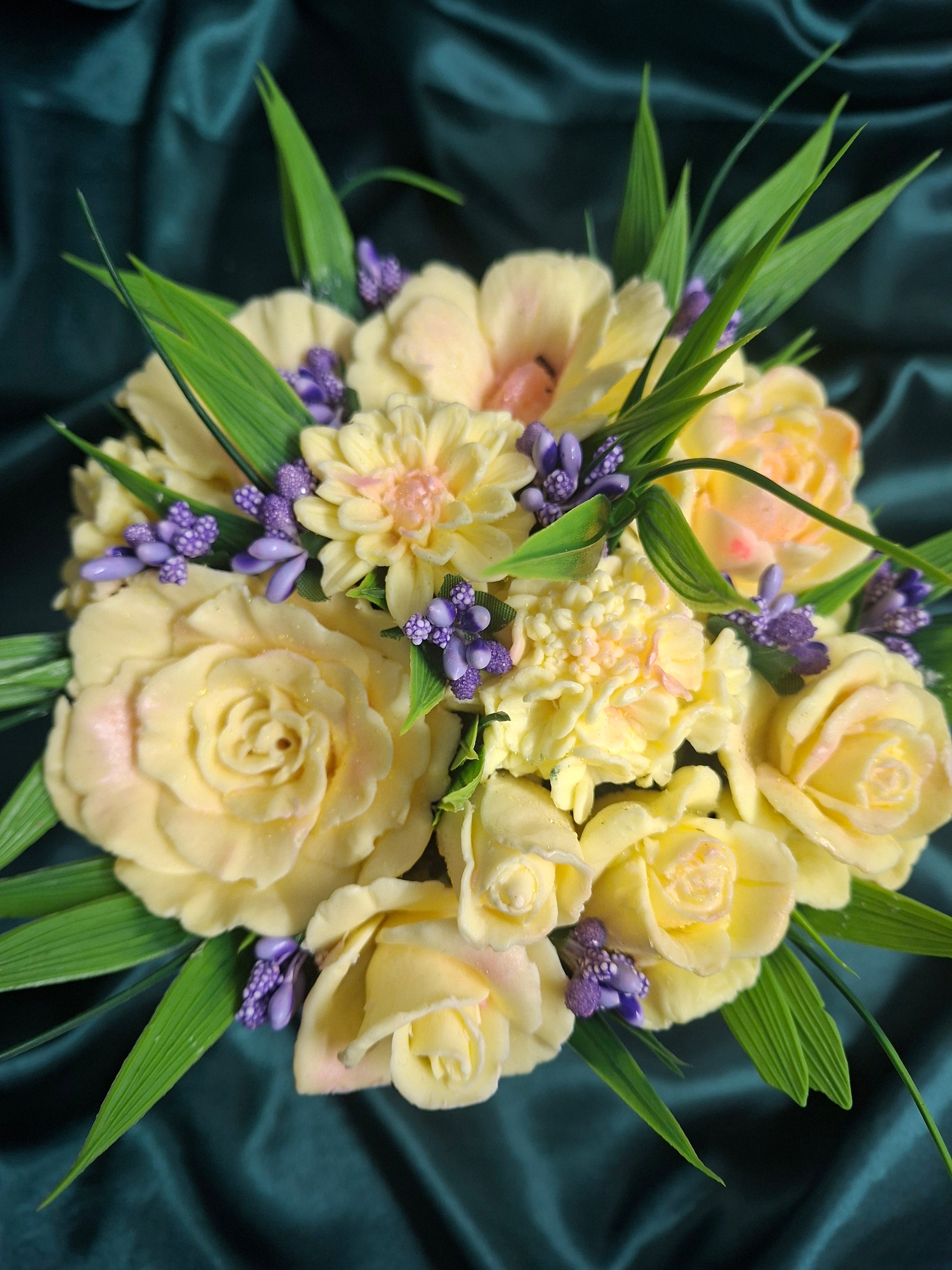 Yellow Rose Bouquet In Elegant Pink Gift Box With Ribbon