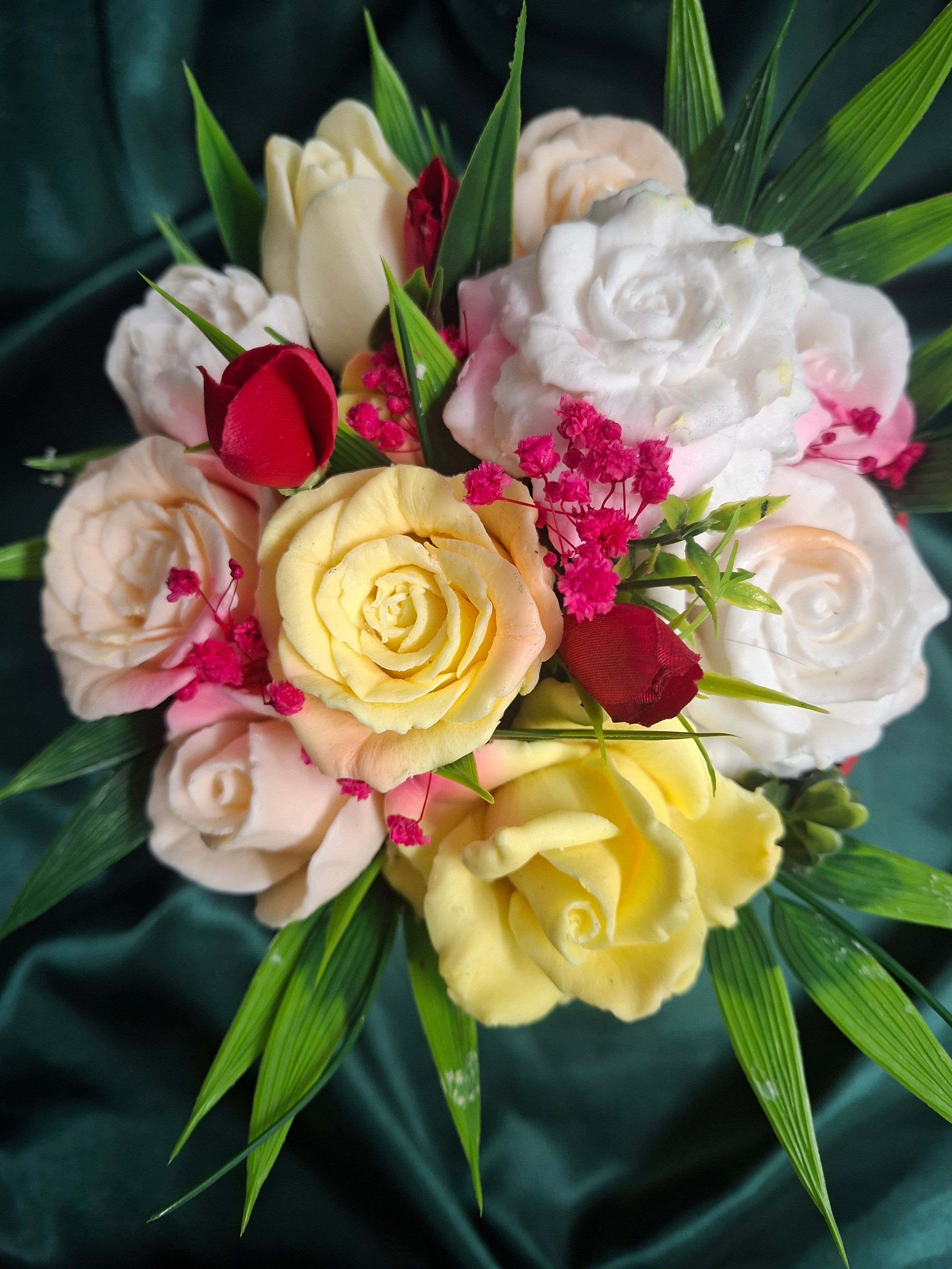 Red Flower Box Gift With Fresh Cut Flowers Arrangement For Any Occasion