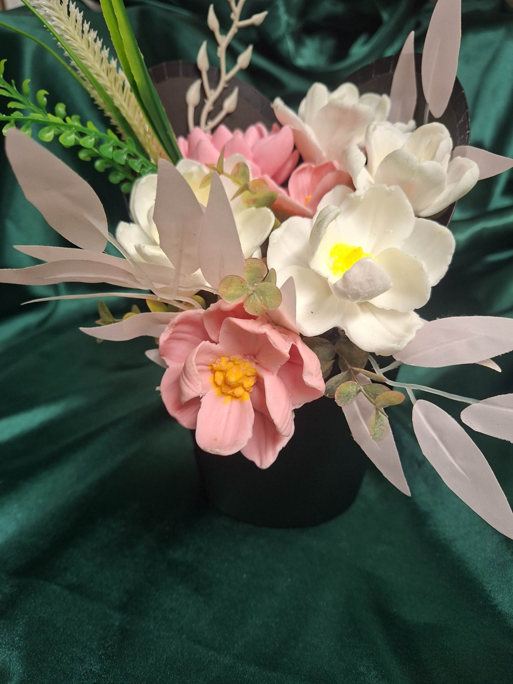 Artificial Flower Box Bouquet Peony And White Flowers Decor