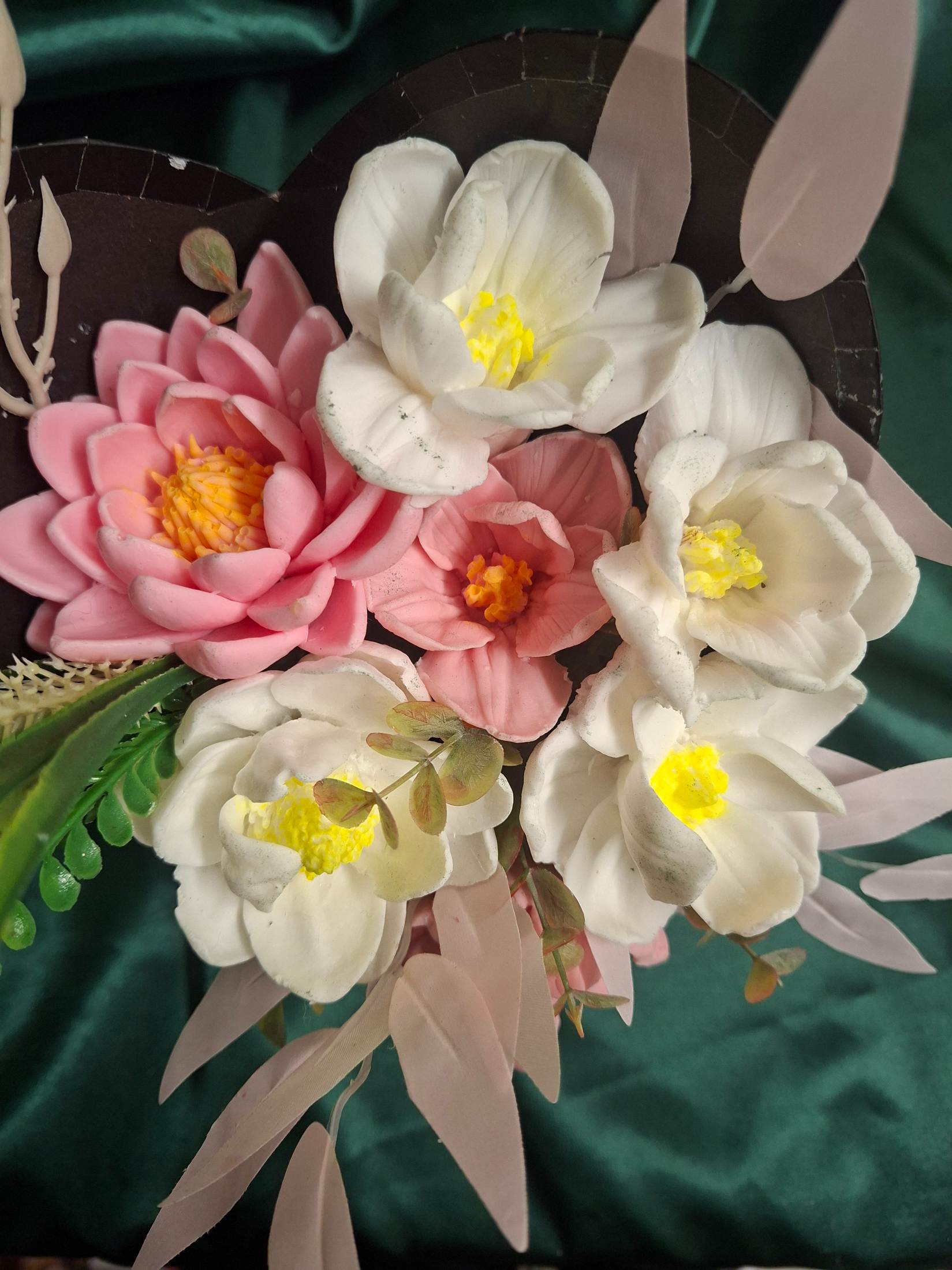 Artificial Flower Box Bouquet Peony And White Flowers Decor