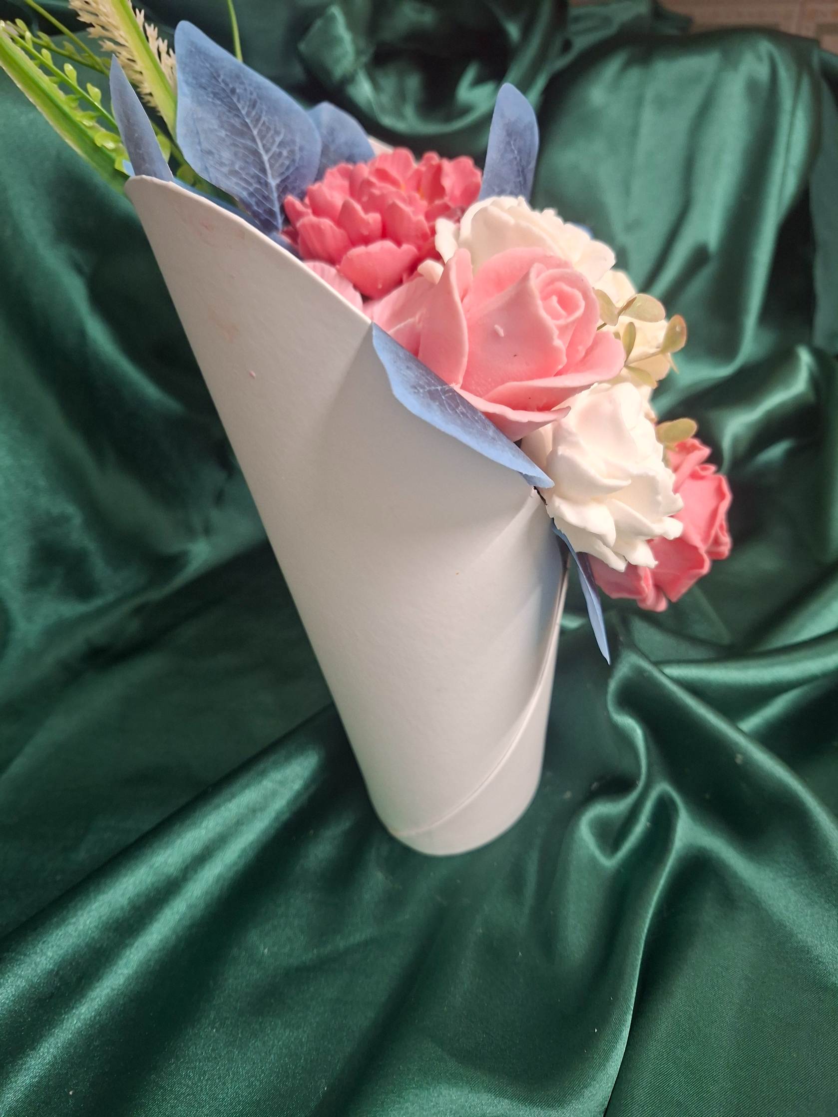 Decorative Flower Box Arrangement With Pink And White Roses