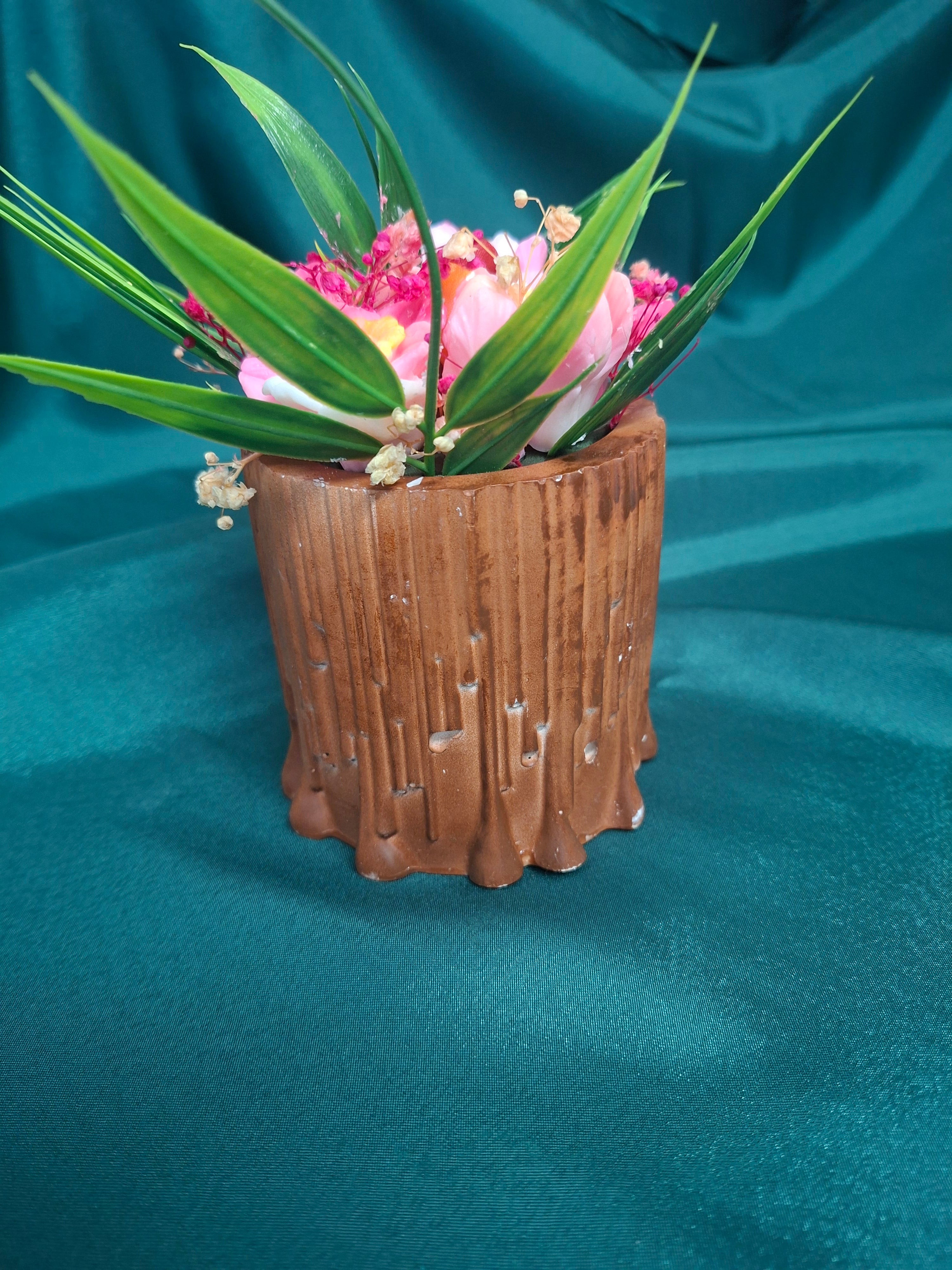 Wooden Floral Box Bouquet Artificial Flowers Gift Box Decor