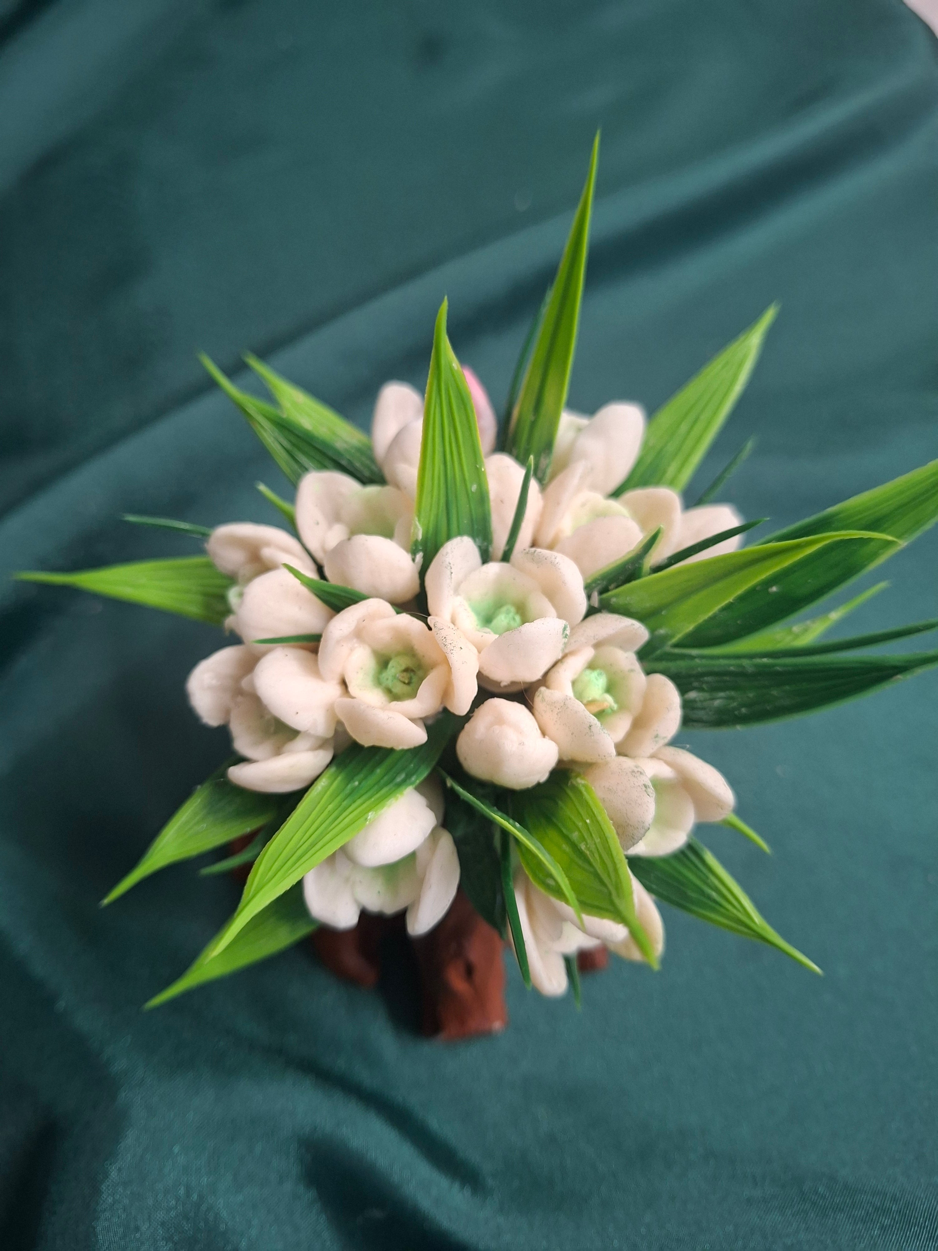 Artificial Flower Box Arrangement With Rustic Wooden Base