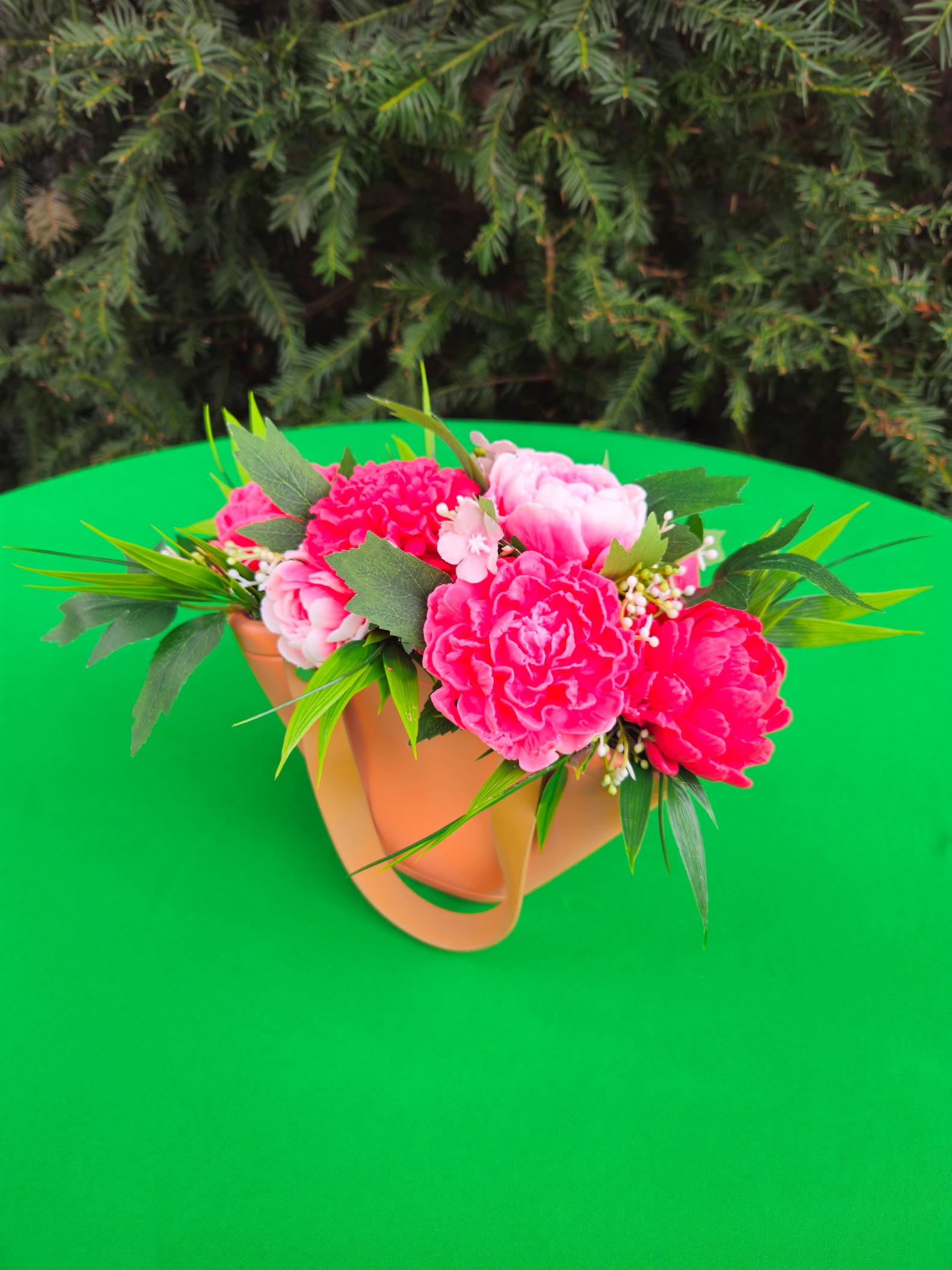 Woven Bloom Basket | Artisan Soap Flower Bouquet