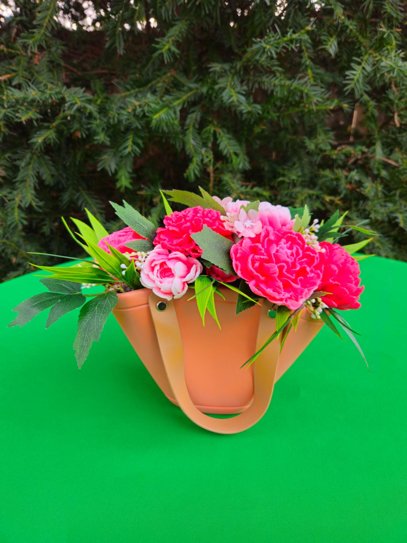 Woven Bloom Basket | Artisan Soap Flower Bouquet