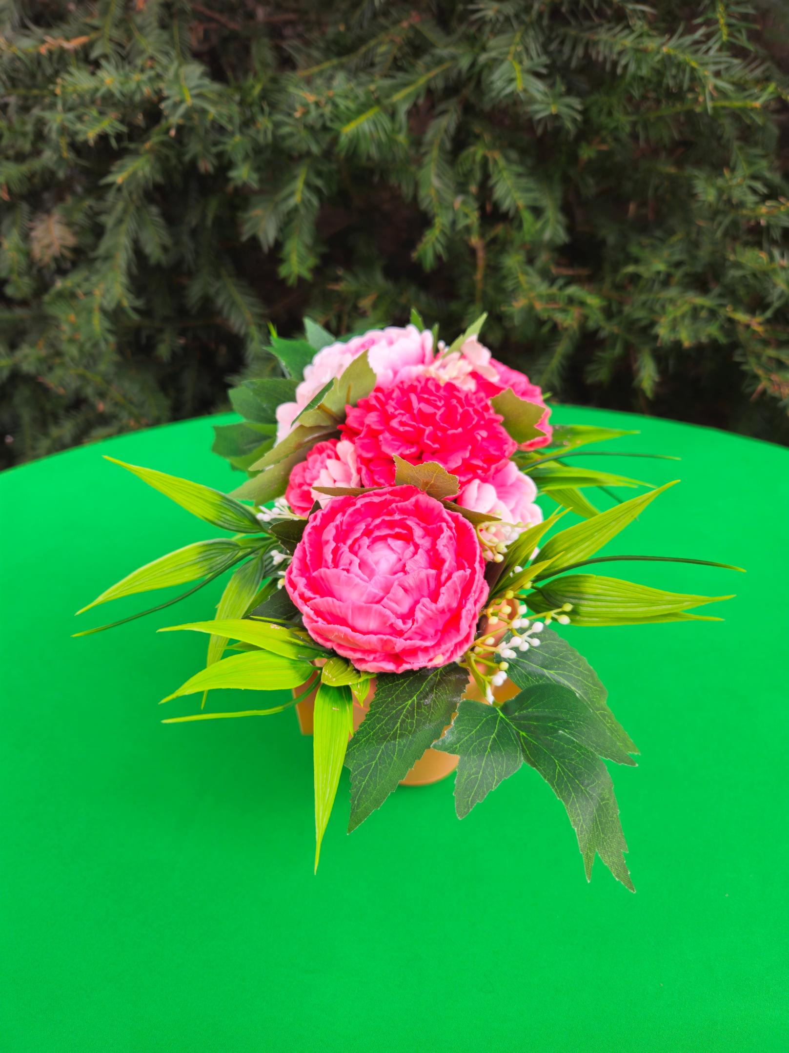 Woven Bloom Basket | Artisan Soap Flower Bouquet