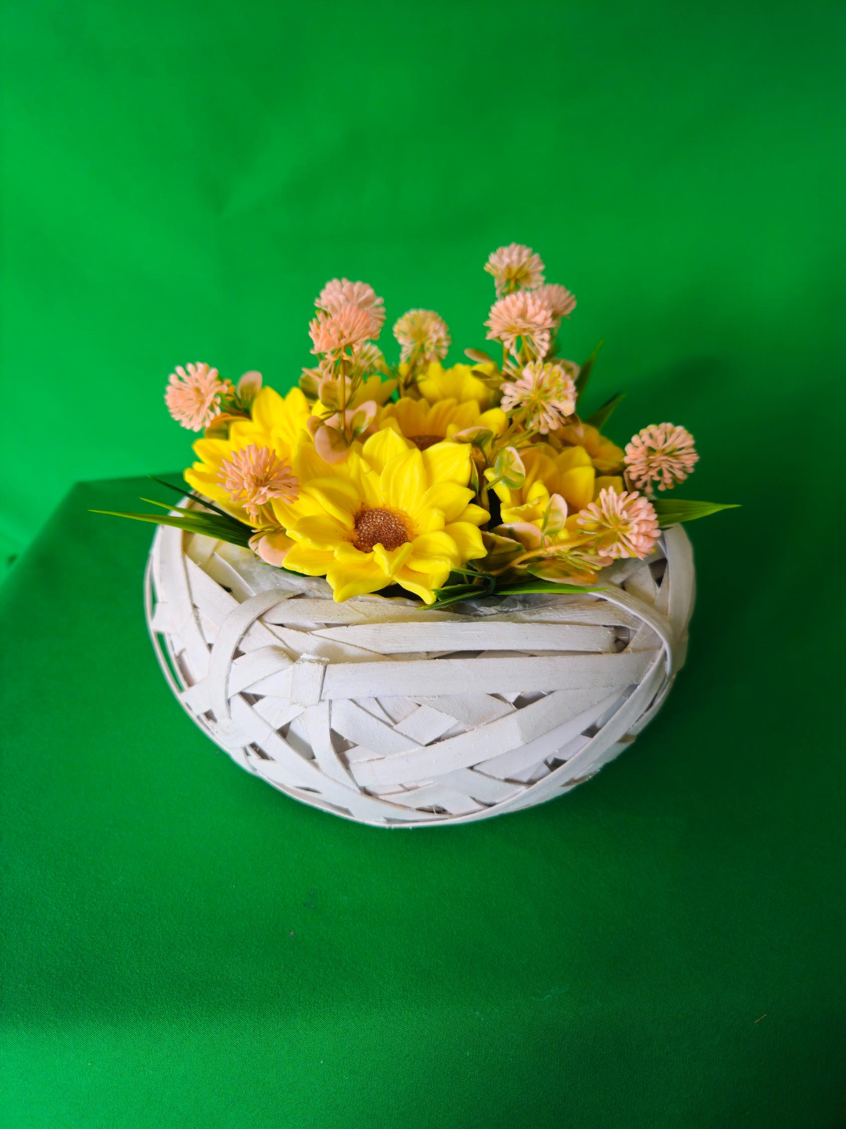 Woven Luxe Basket | Luxury Soap Flower Bouquet