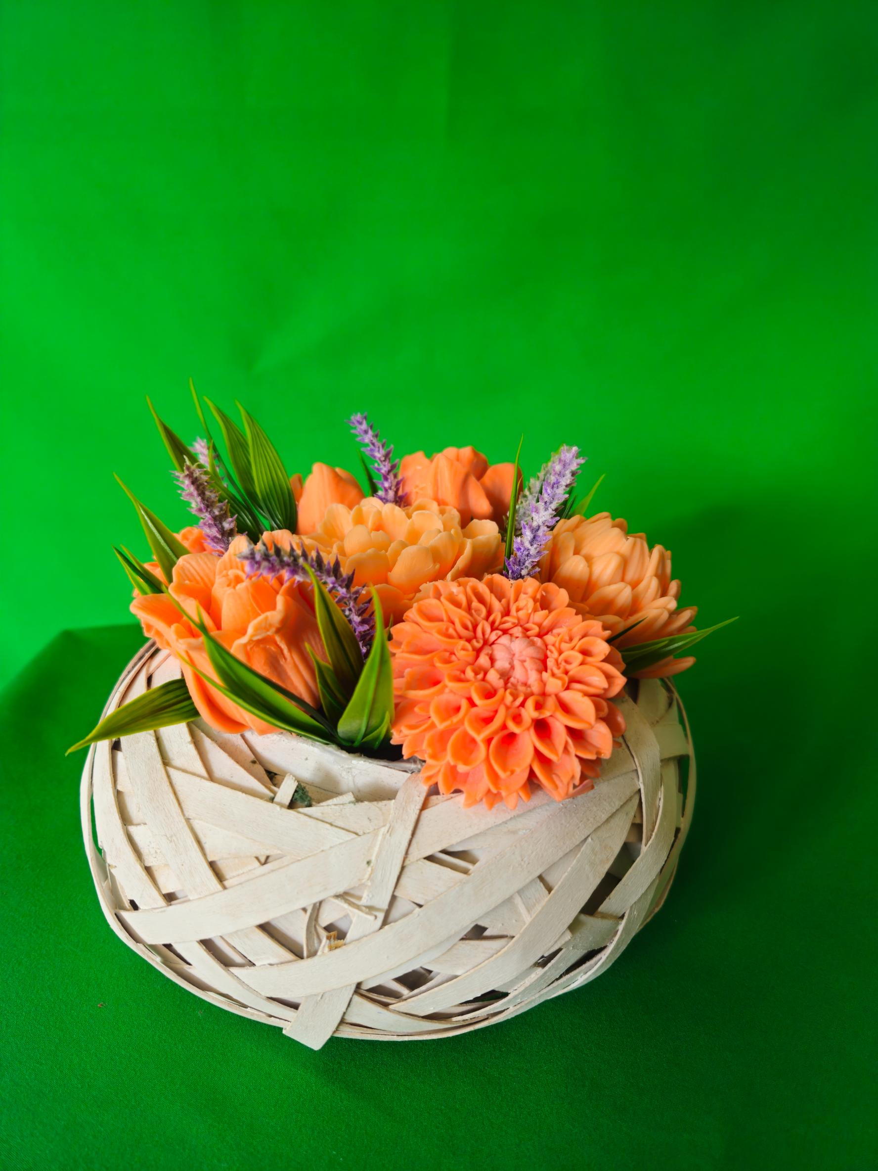 Woven Bloom Essence | Luxury Soap Flower Décor Basket