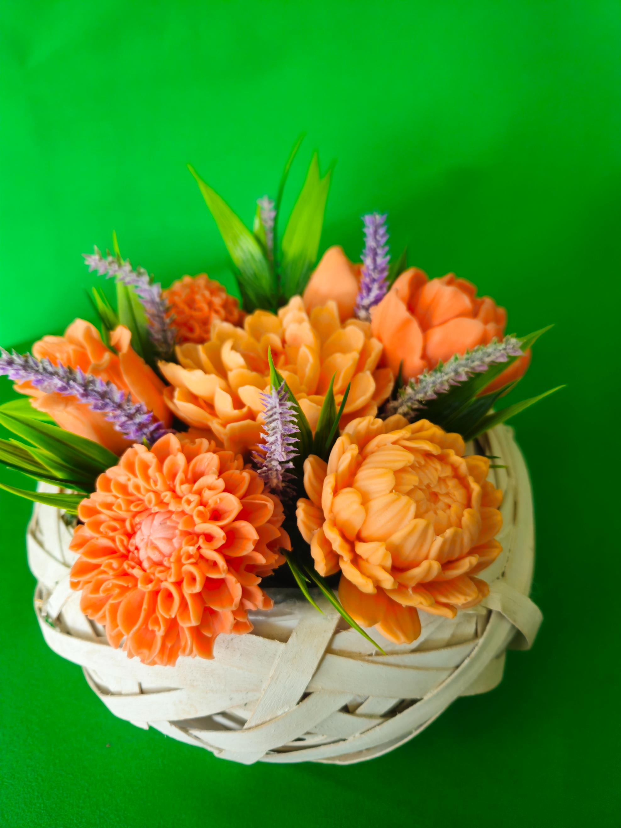 Woven Bloom Essence | Luxury Soap Flower Décor Basket