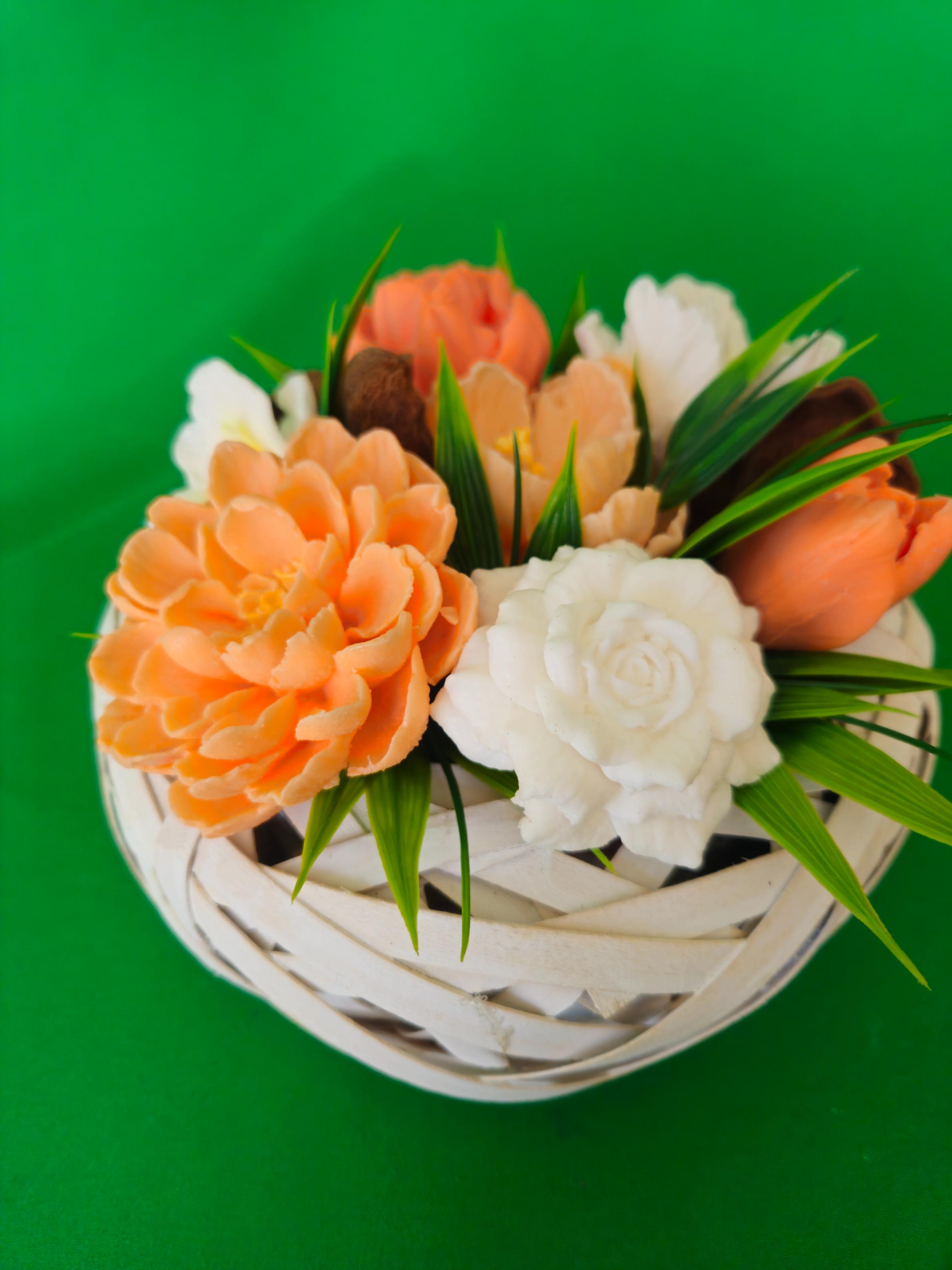 Woven EverBloom Basket | Long-Lasting Soap Flower Arrangement | Gift for Her