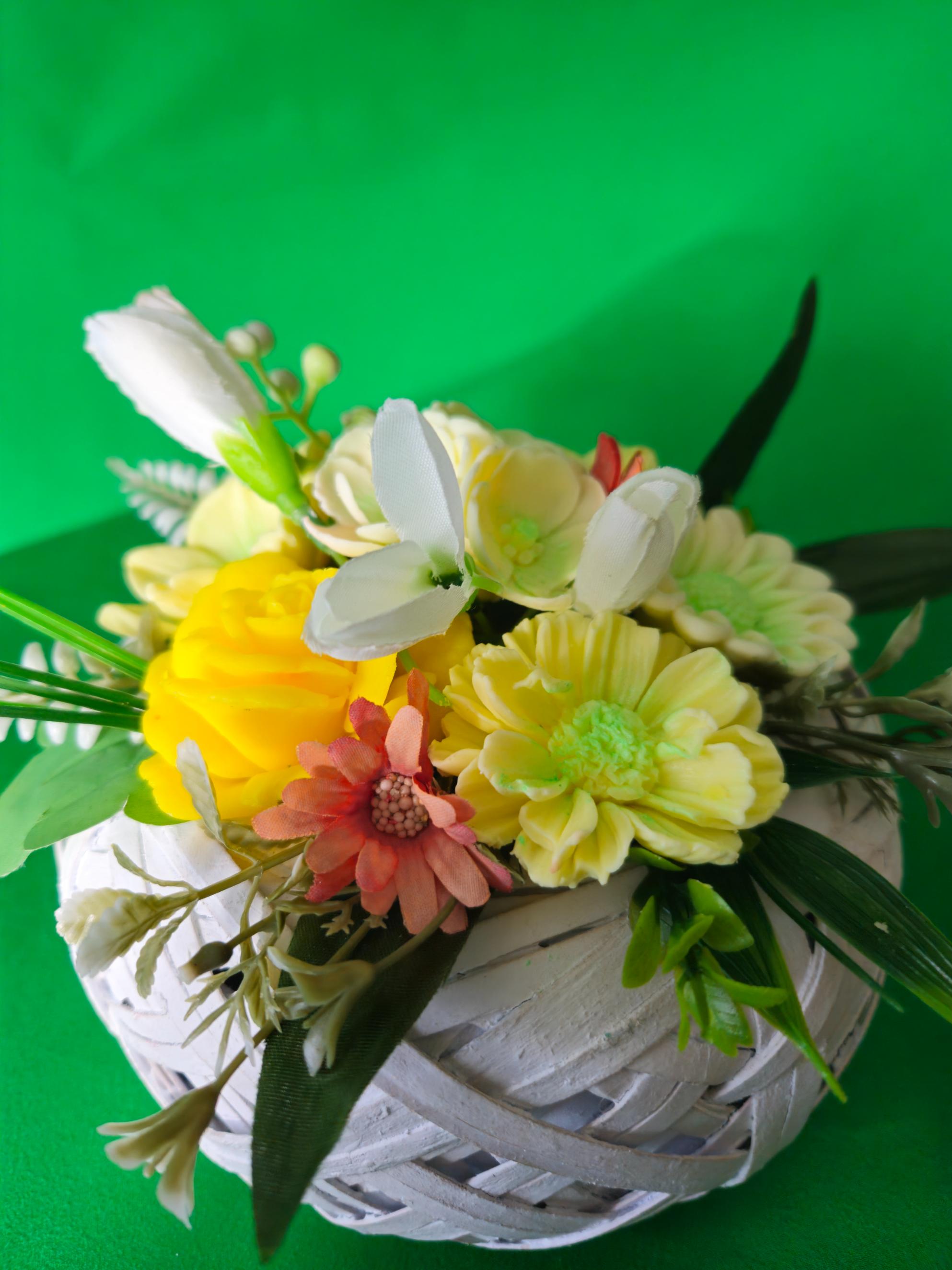 Woven Secret Garden Basket |  Scented Soap Flower Gift | Handmade Gift