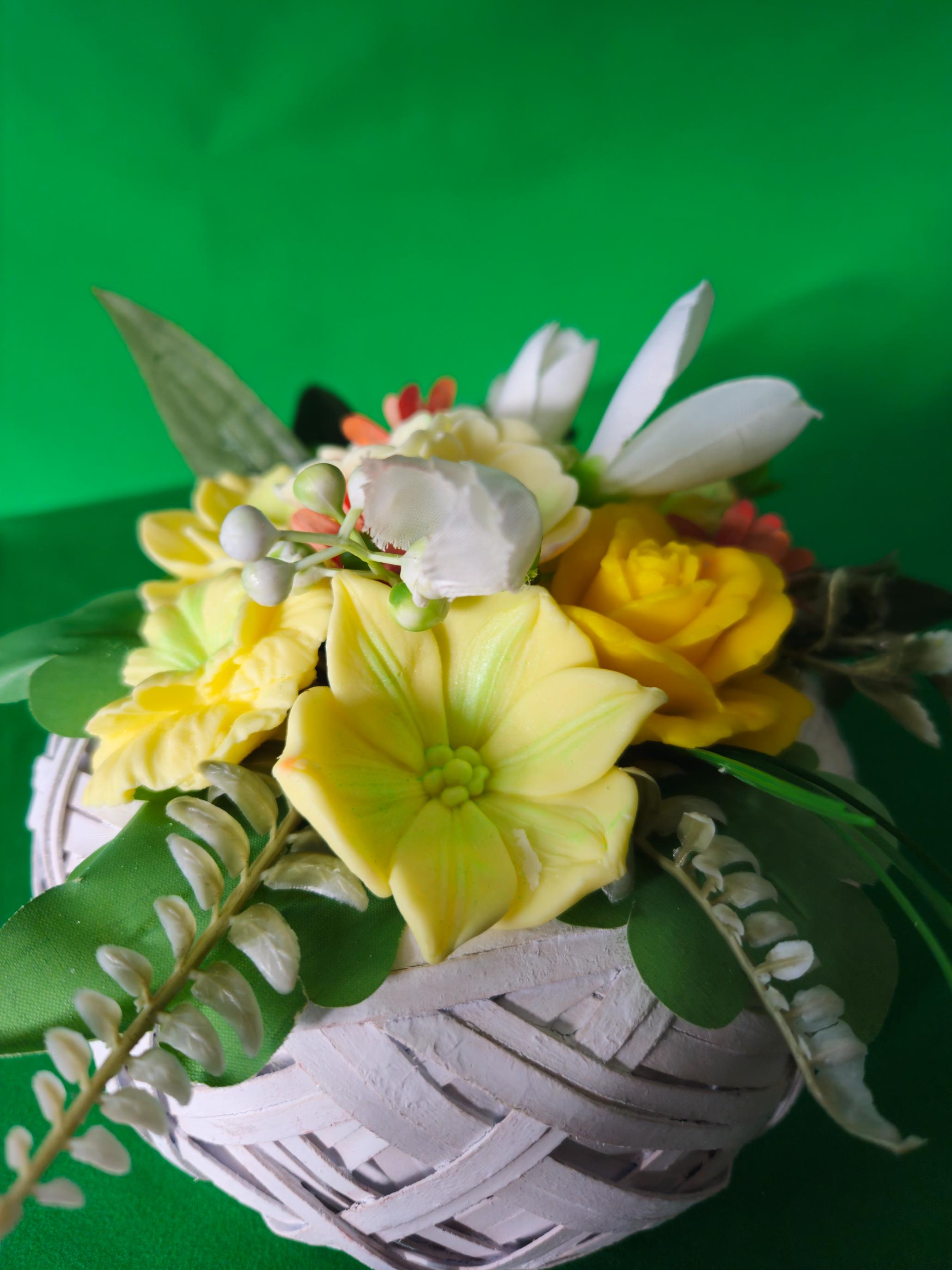 Woven Secret Garden Basket |  Scented Soap Flower Gift | Handmade Gift