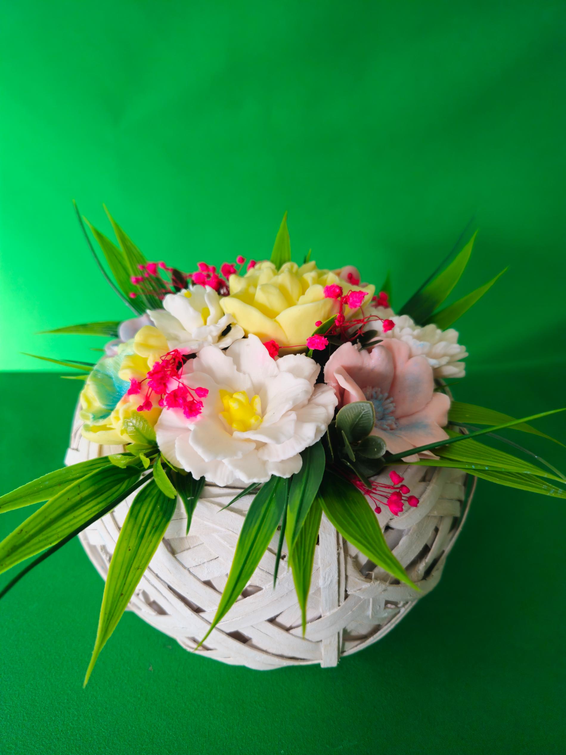 Woven Radiant Petals Basket | Luxury Floral Soap Display