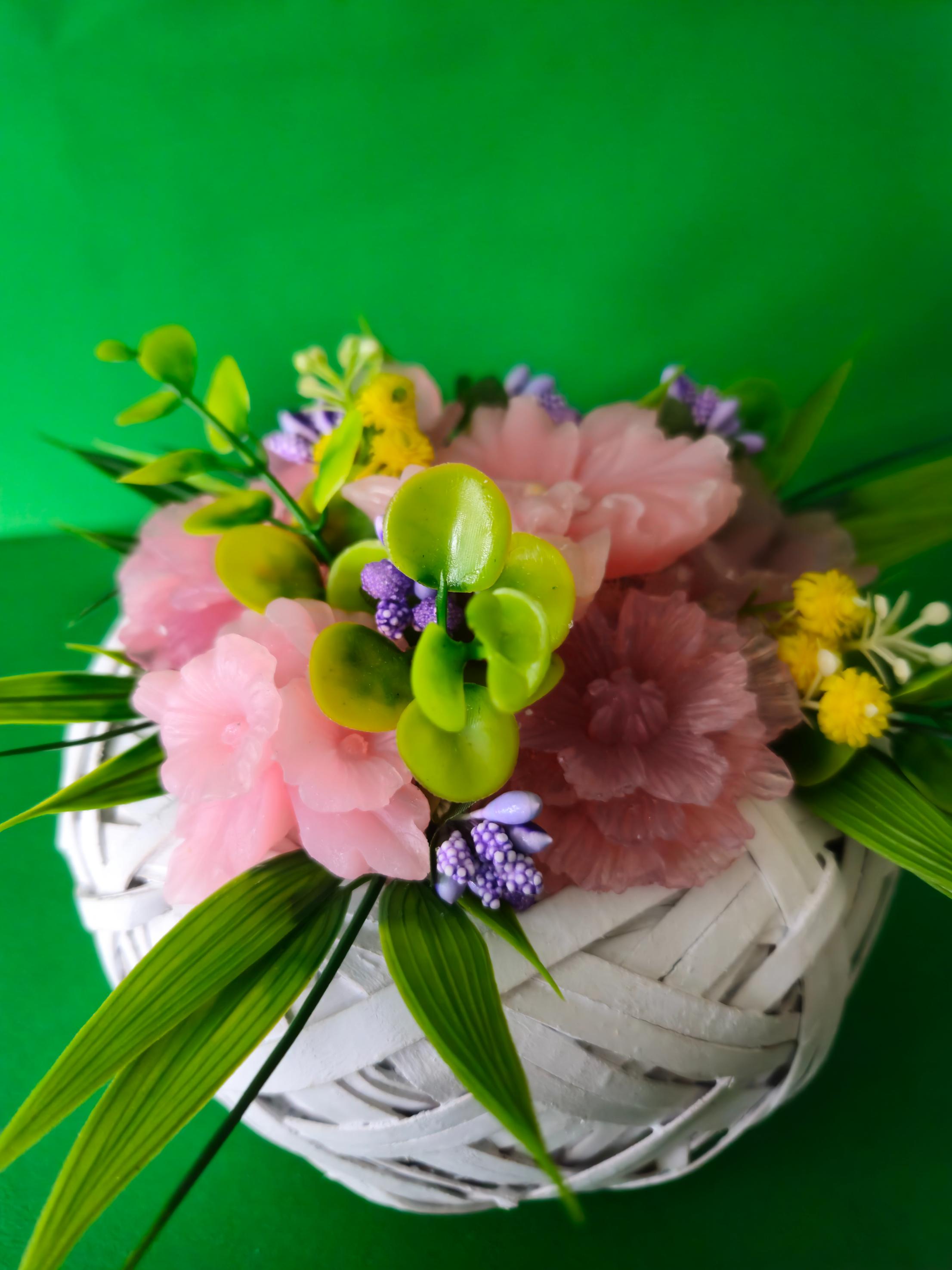 Woven Lavender Dreams Basket | Scented Soap Flower Arrangement