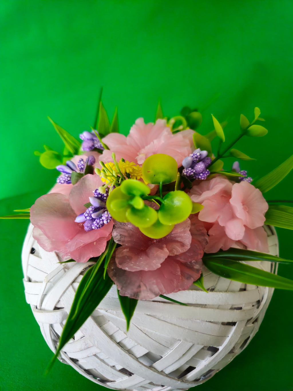 Woven Lavender Dreams Basket | Scented Soap Flower Arrangement