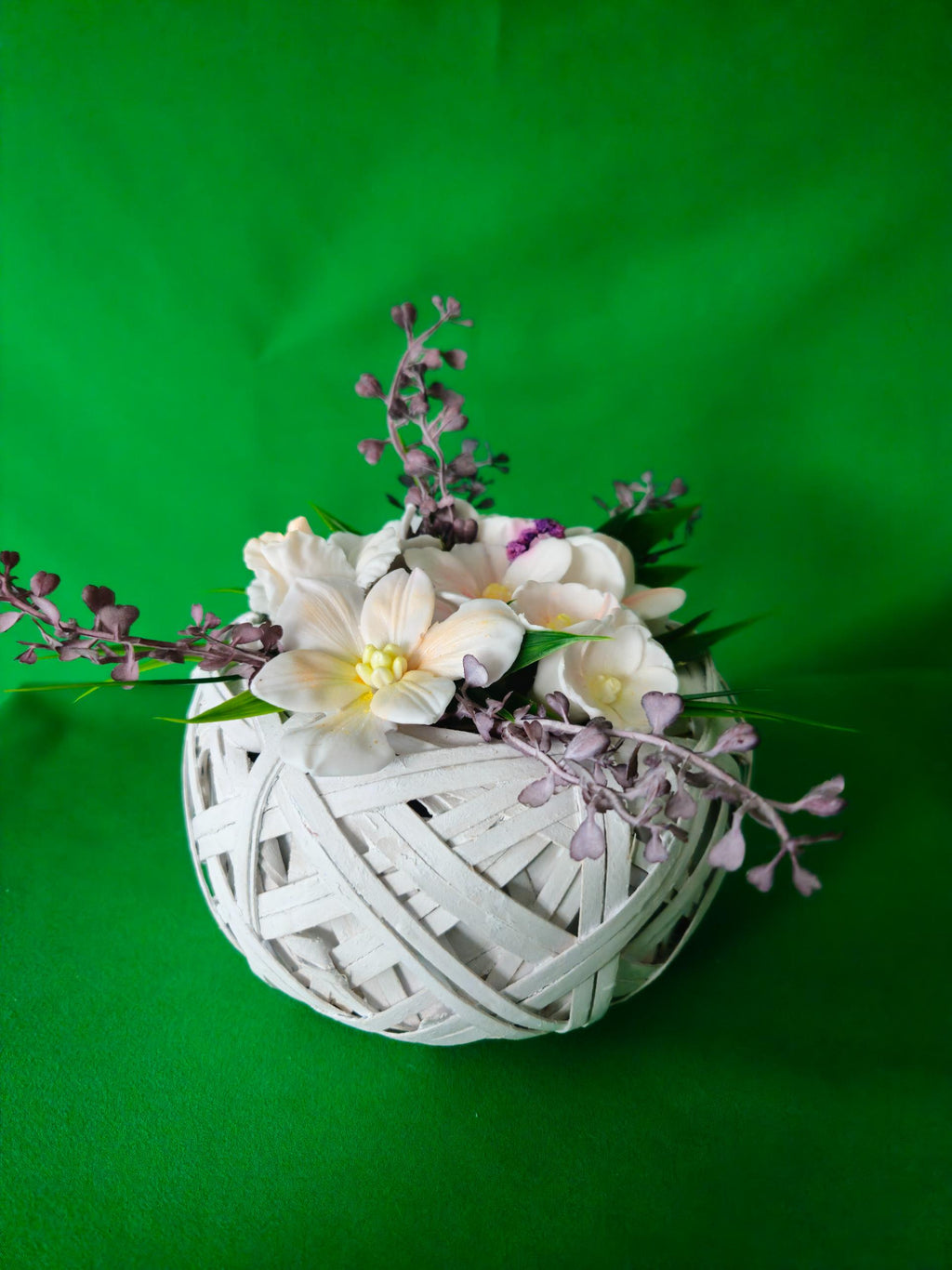 Woven Spring Meadow Basket | Artisan Soap Flower Display