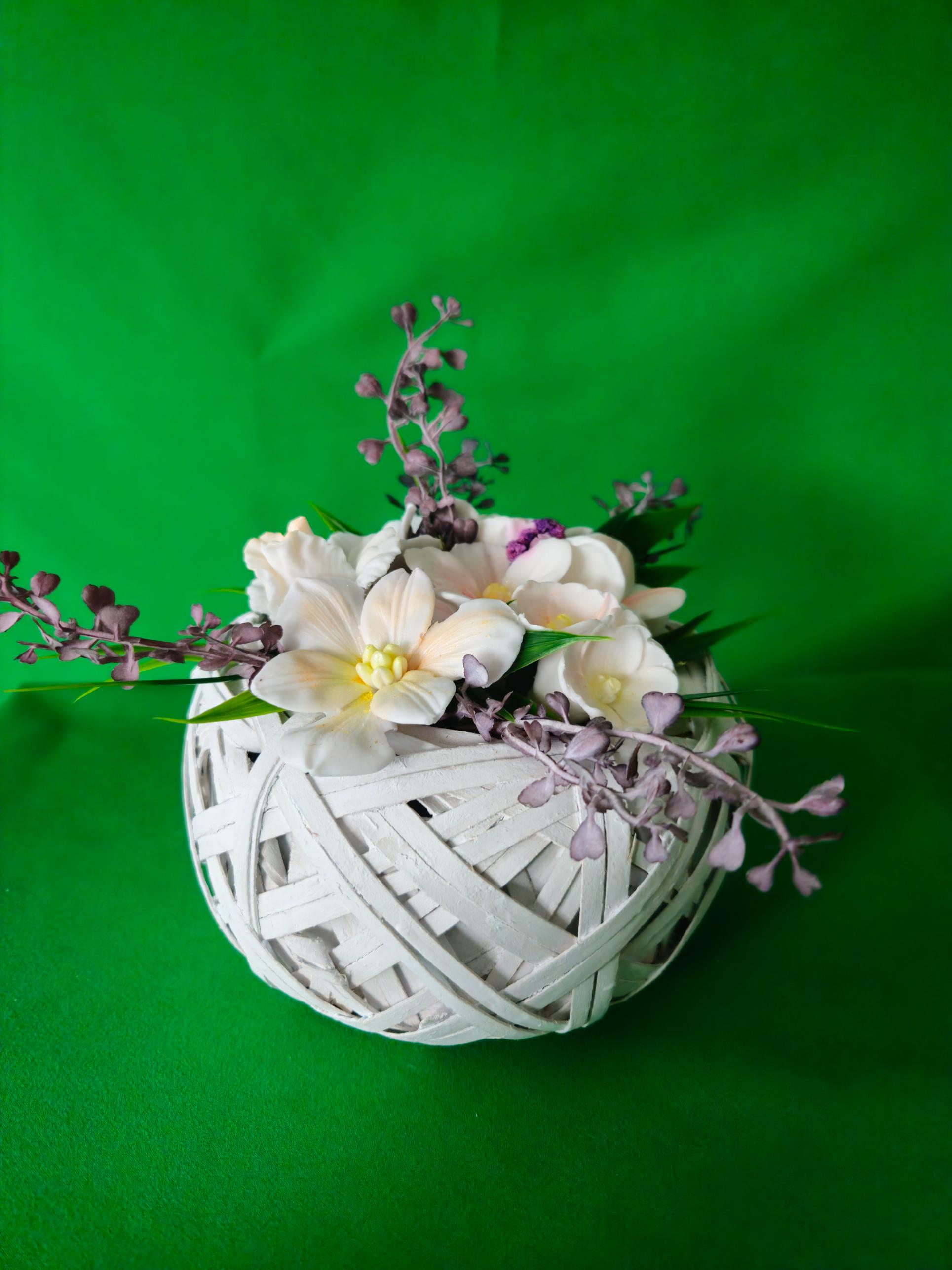 Woven Spring Meadow Basket | Artisan Soap Flower Display