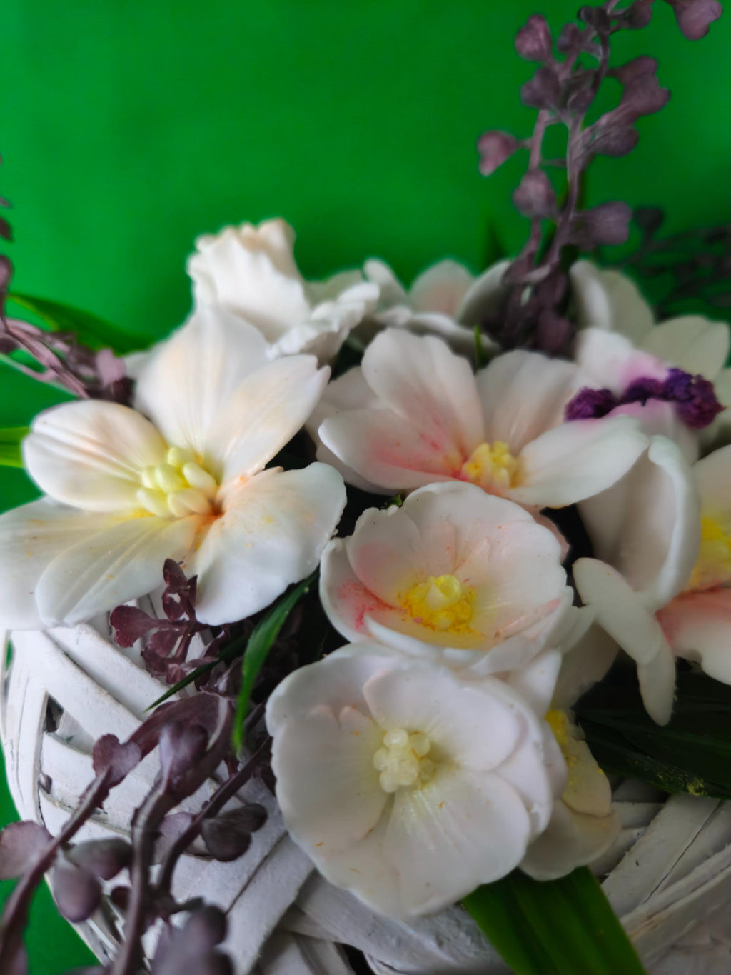 Woven Spring Meadow Basket | Artisan Soap Flower Display