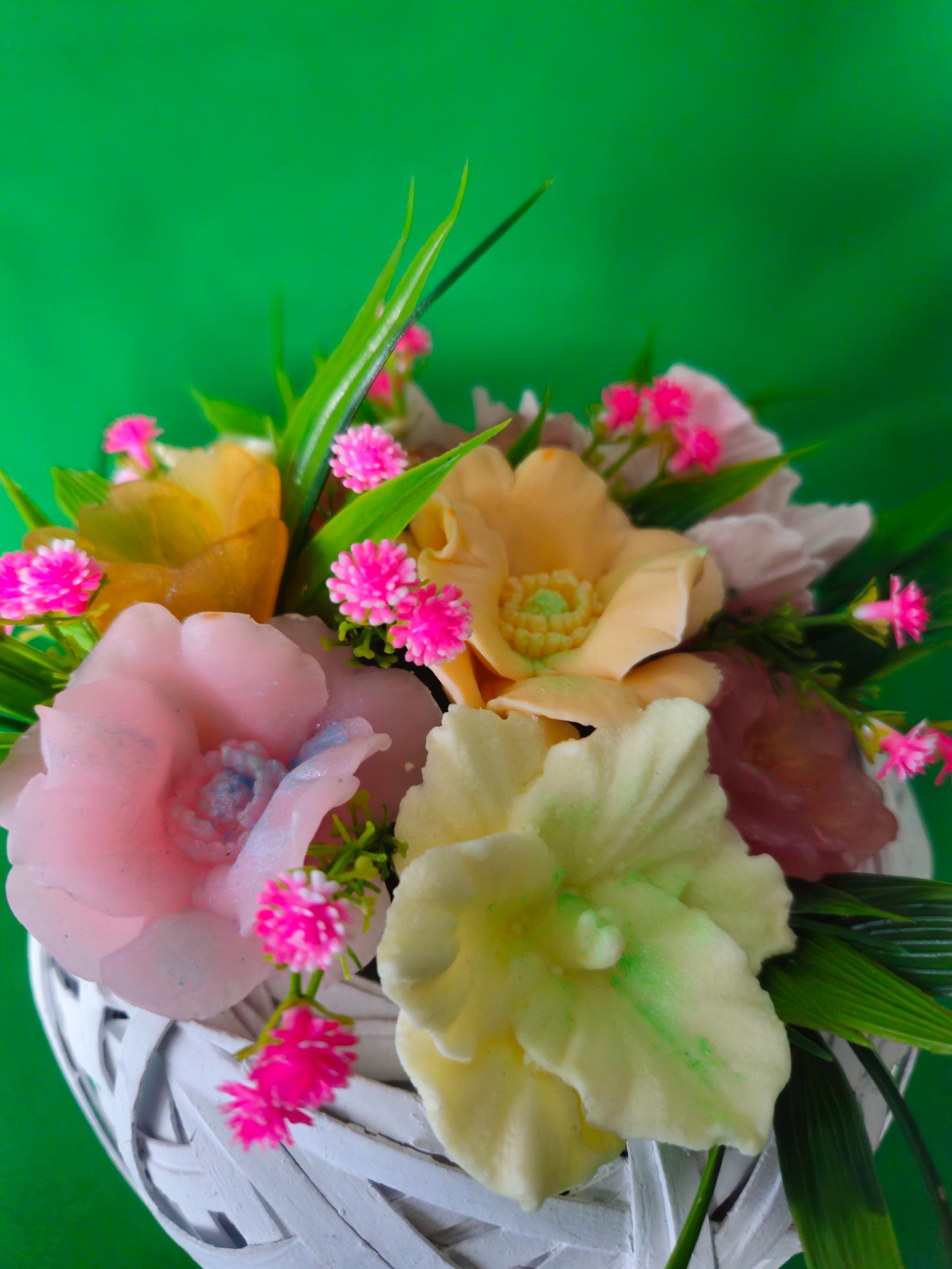 Woven Golden Petal Basket | Scented Soap Floral Gift