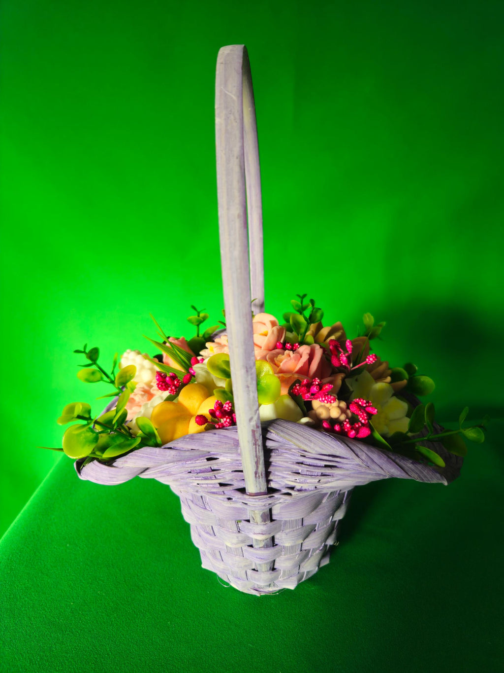 Woven Autumn Petals Basket | Artisan Soap Flower Gift | Handmade Gift