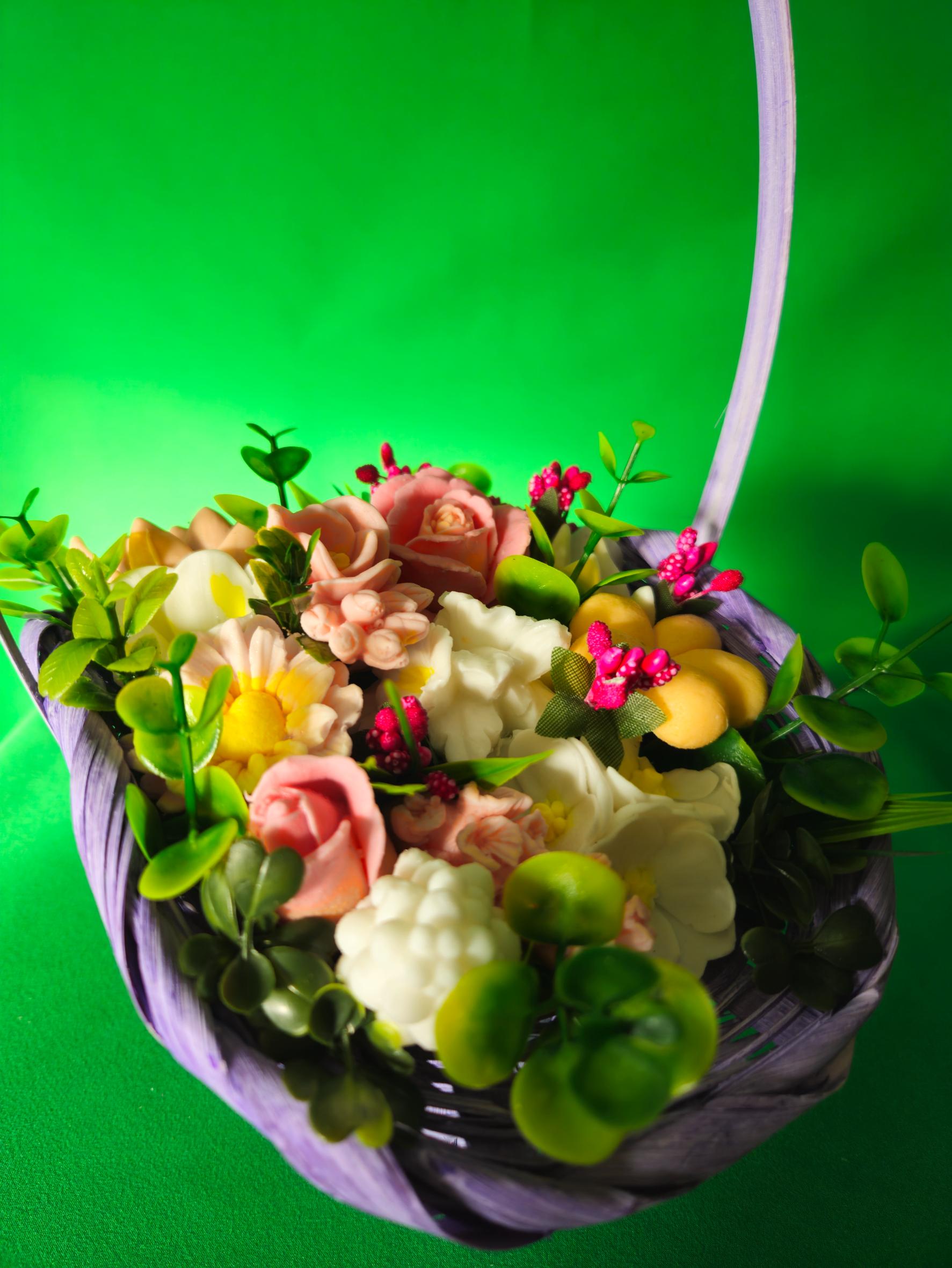 Woven Autumn Petals Basket | Artisan Soap Flower Gift | Handmade Gift