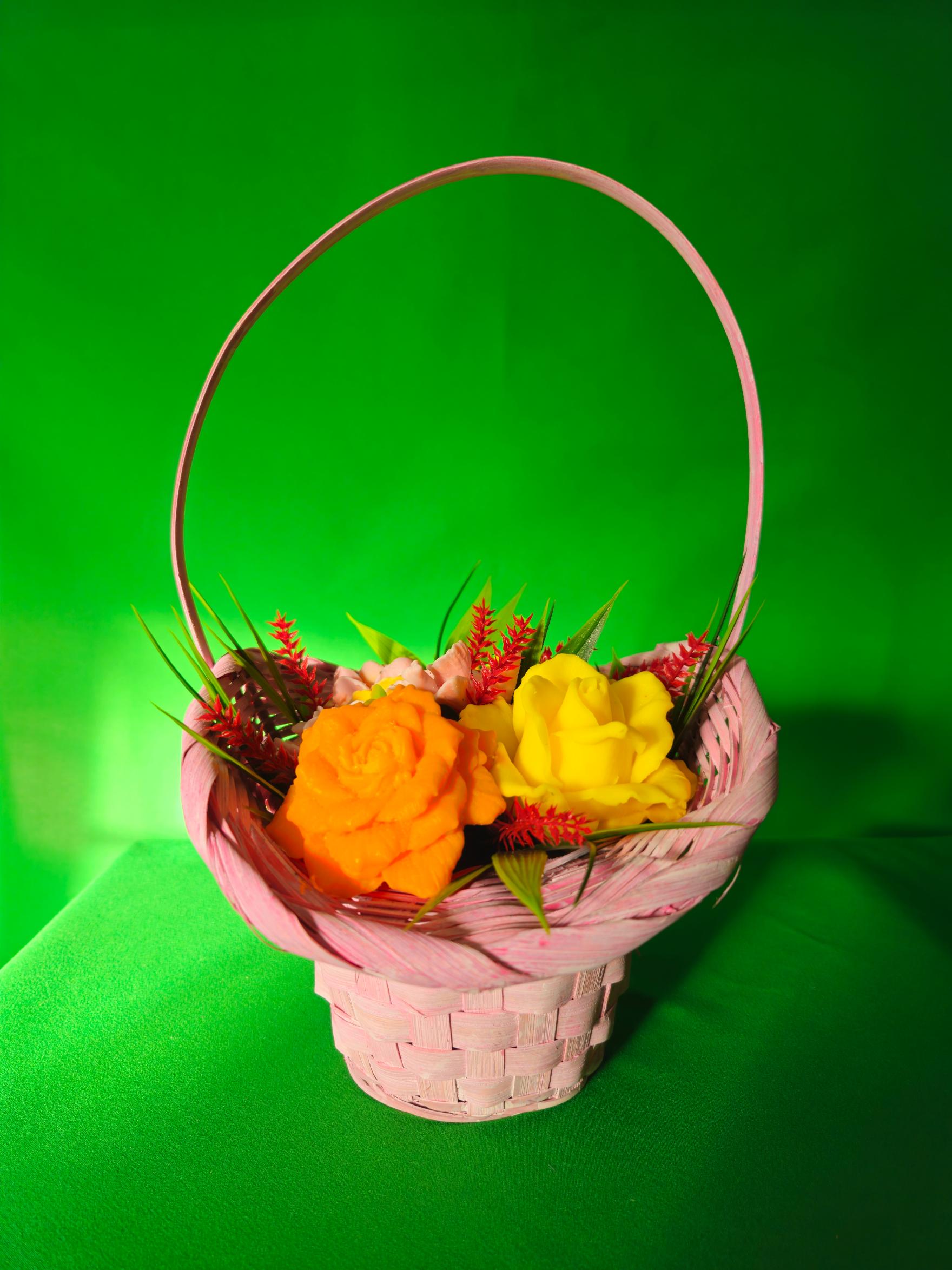 Woven Dream Petals Basket | Luxury Scented Soap Flower Arrangement