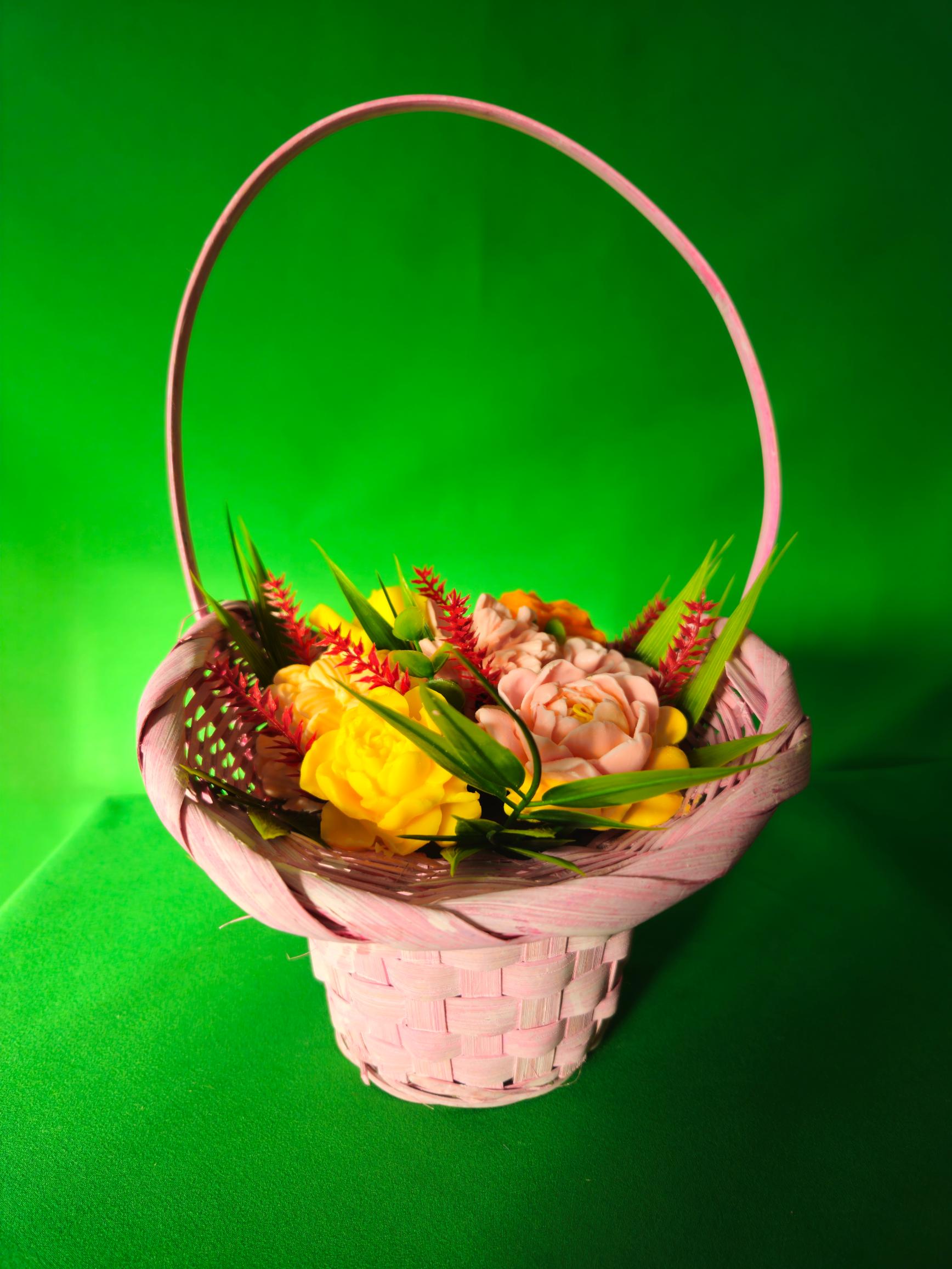 Woven Dream Petals Basket | Luxury Scented Soap Flower Arrangement