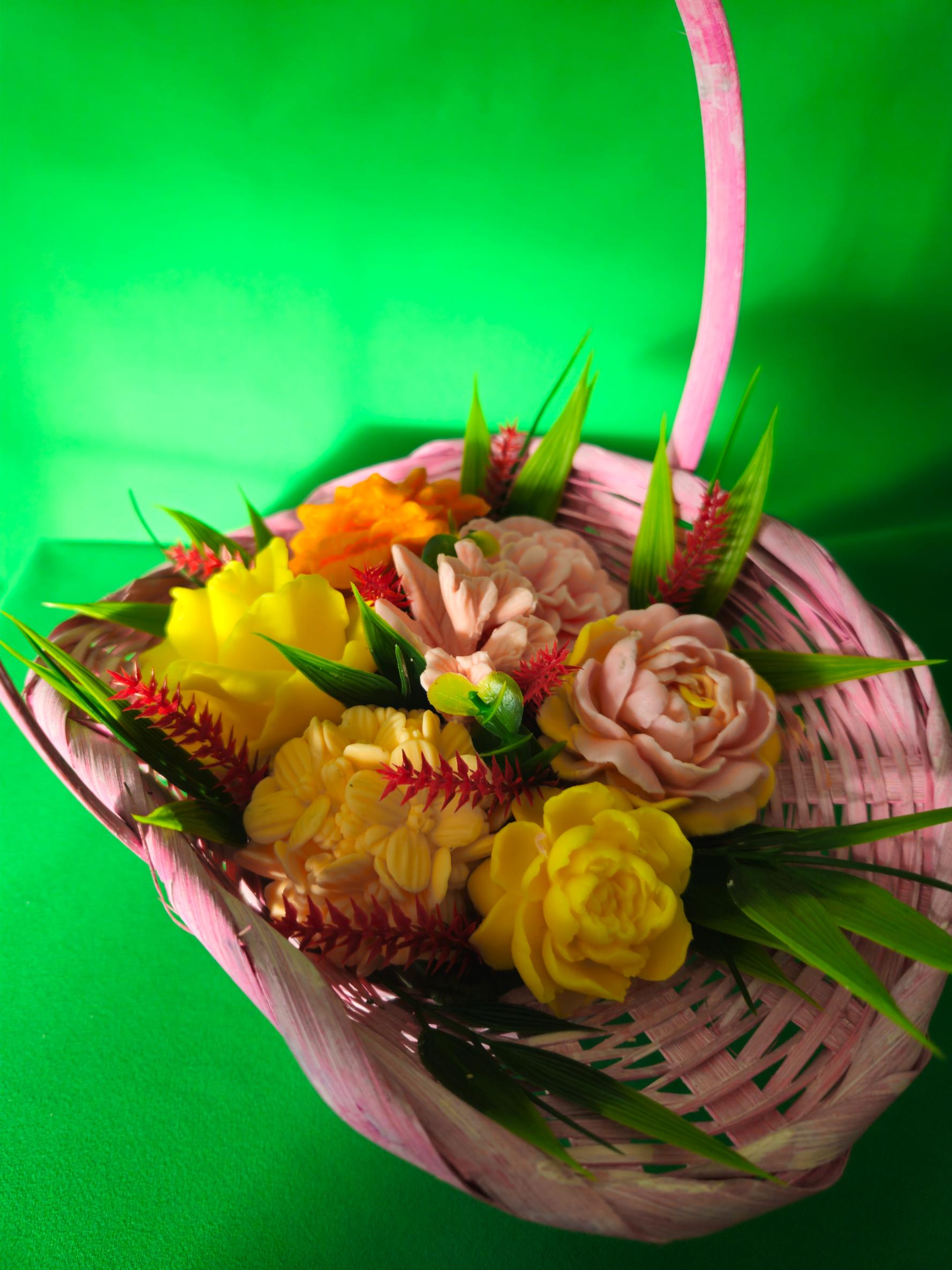 Woven Dream Petals Basket | Luxury Scented Soap Flower Arrangement