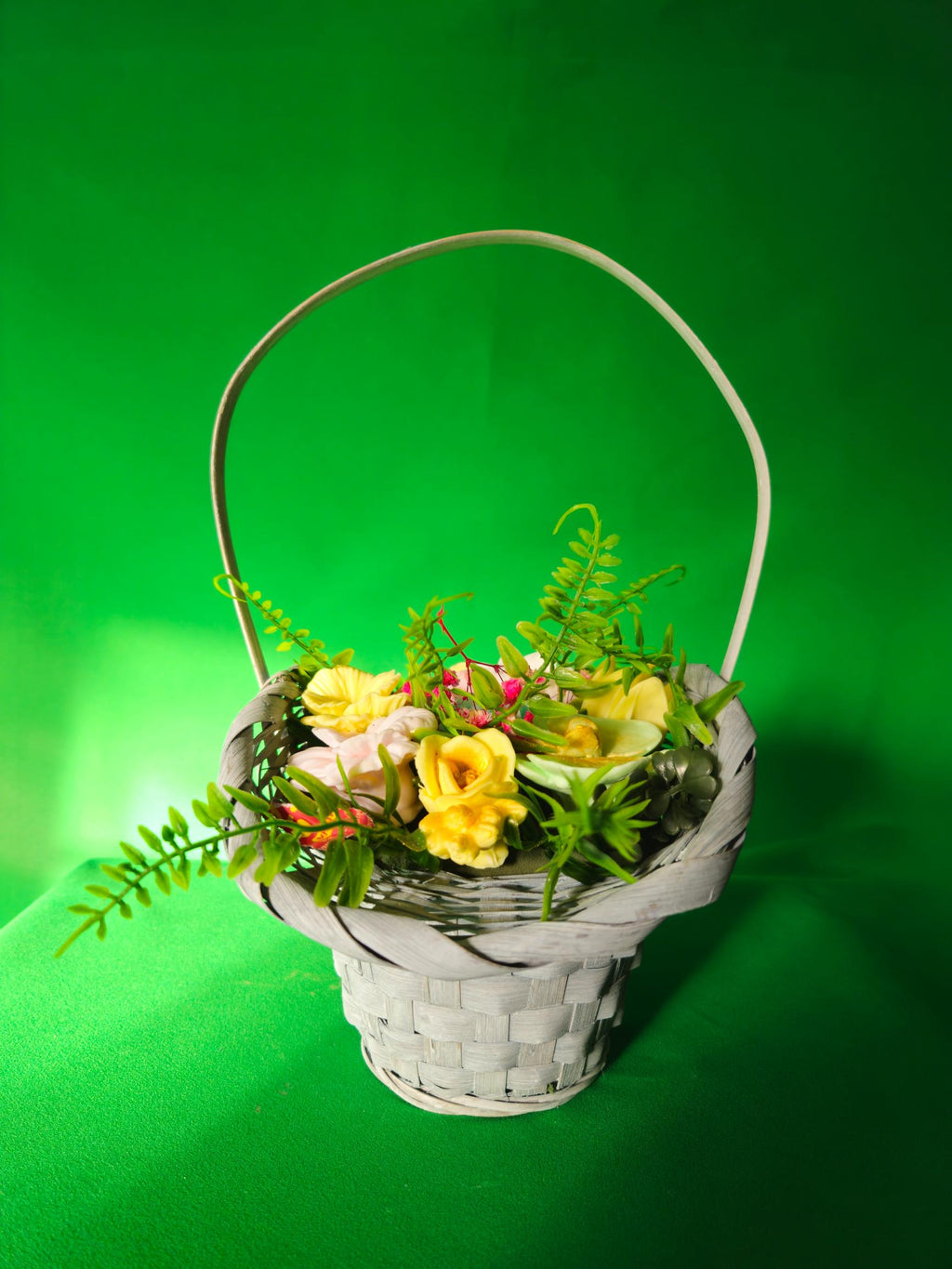 Woven Harmony Petals Basket | Eco-Friendly Soap Flower Display