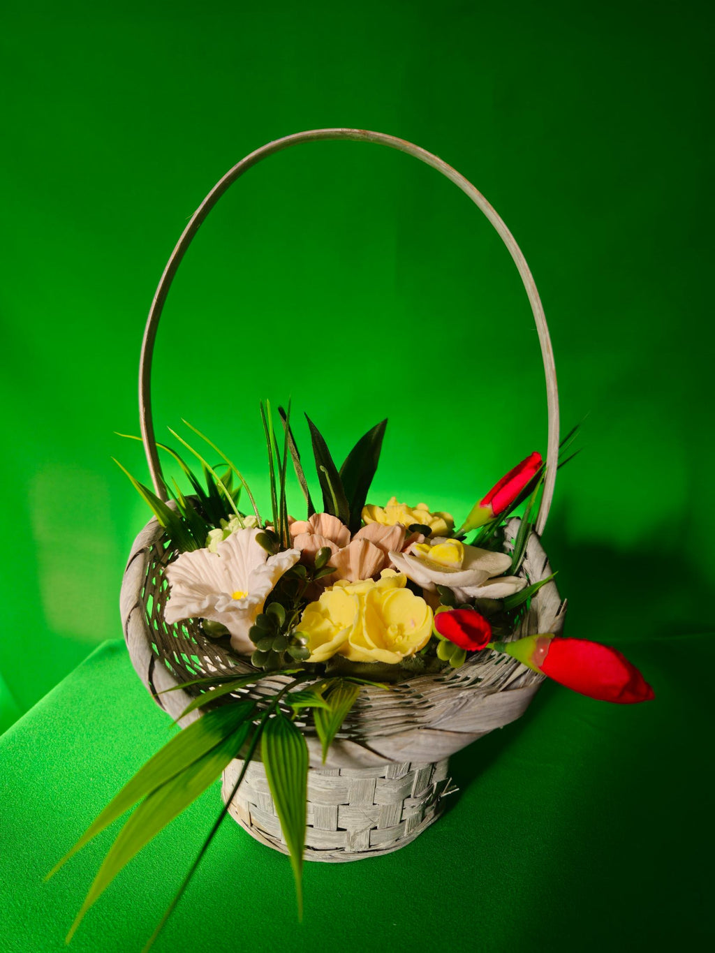 Woven Blossom Whispers | Handcrafted Soap Flower Basket (UK Made)