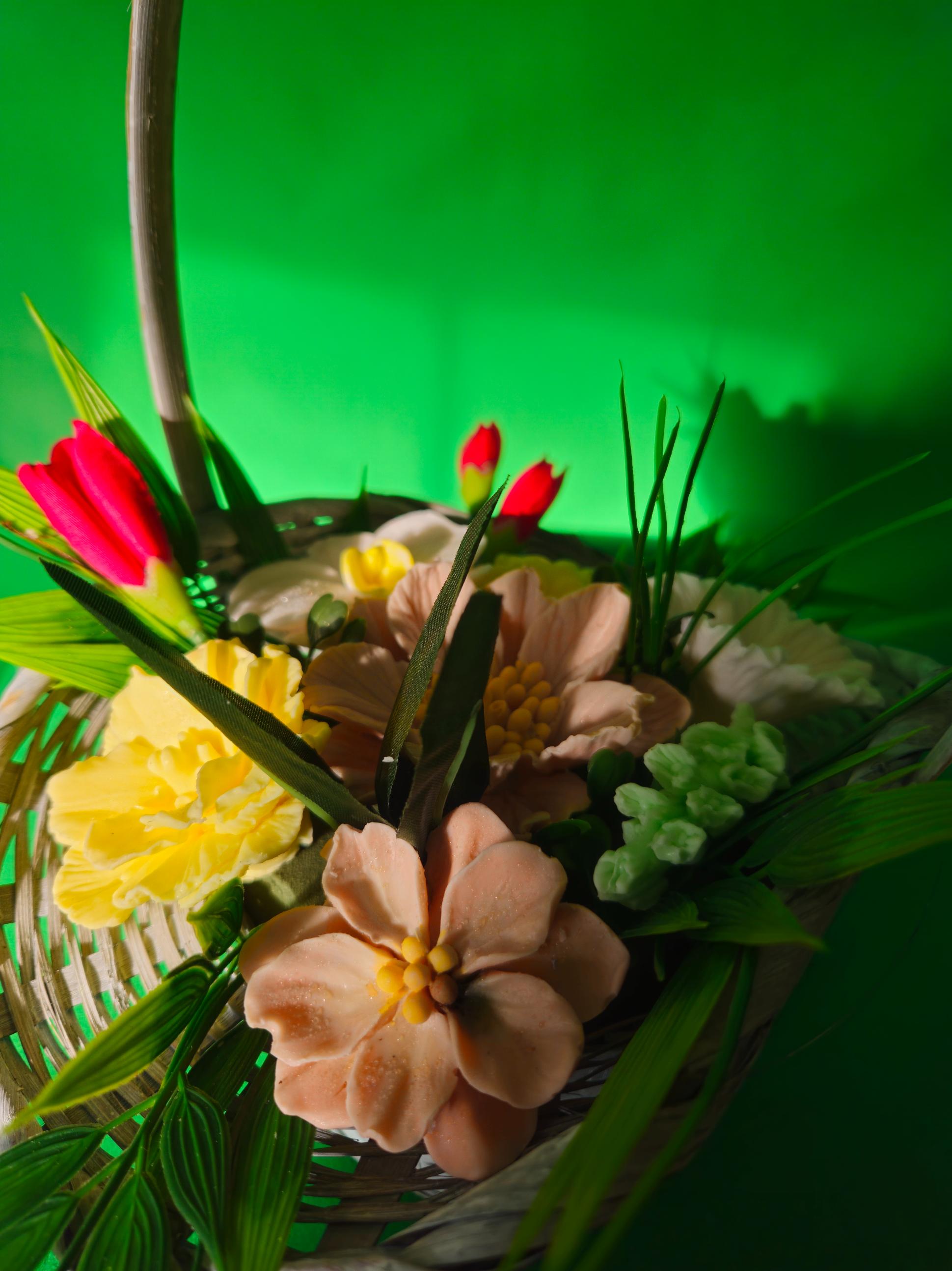 Woven Blossom Whispers | Handcrafted Soap Flower Basket (UK Made)