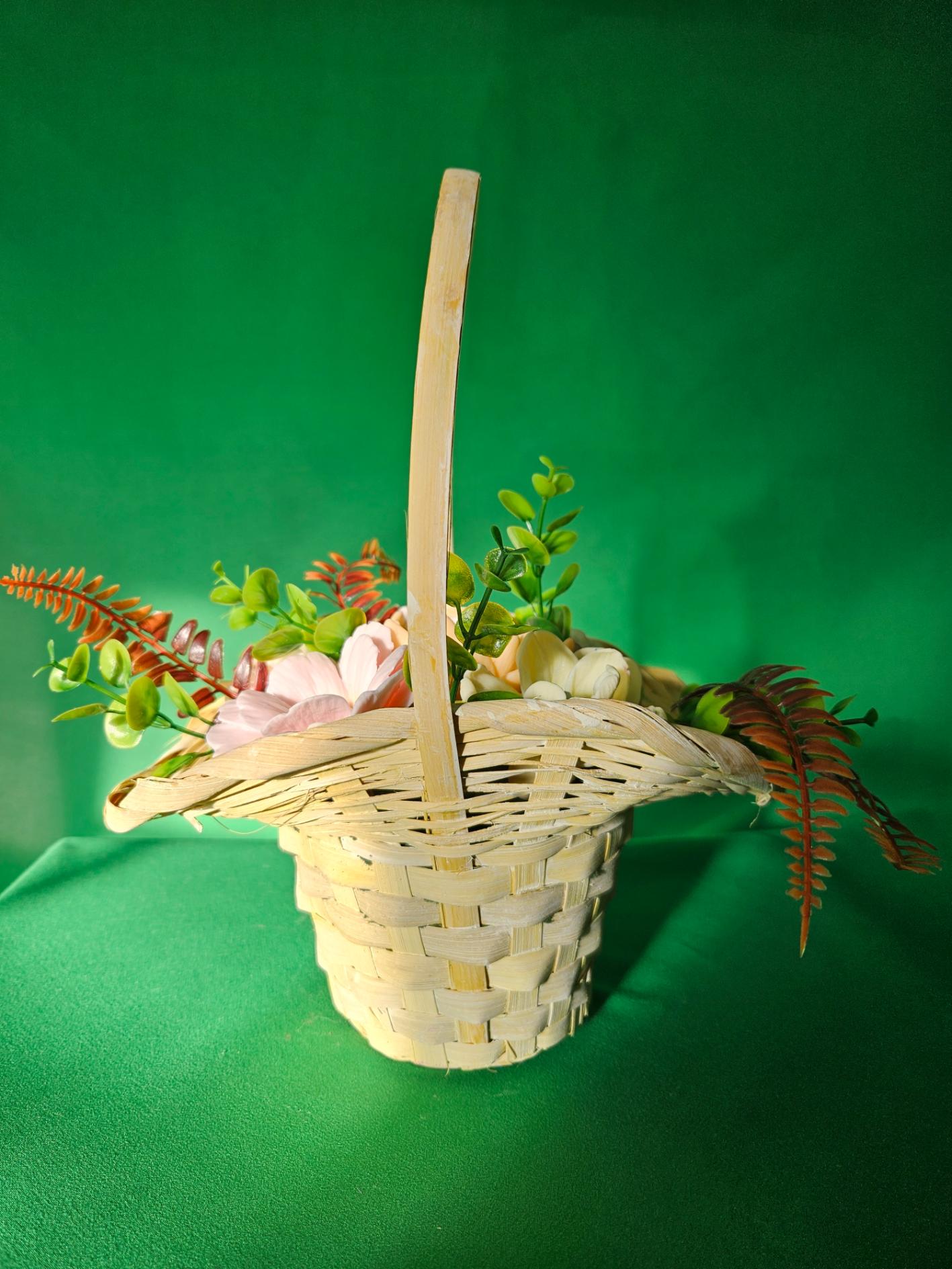 Woven Glow Basket | Scented Soap Flower Gift Arrangement