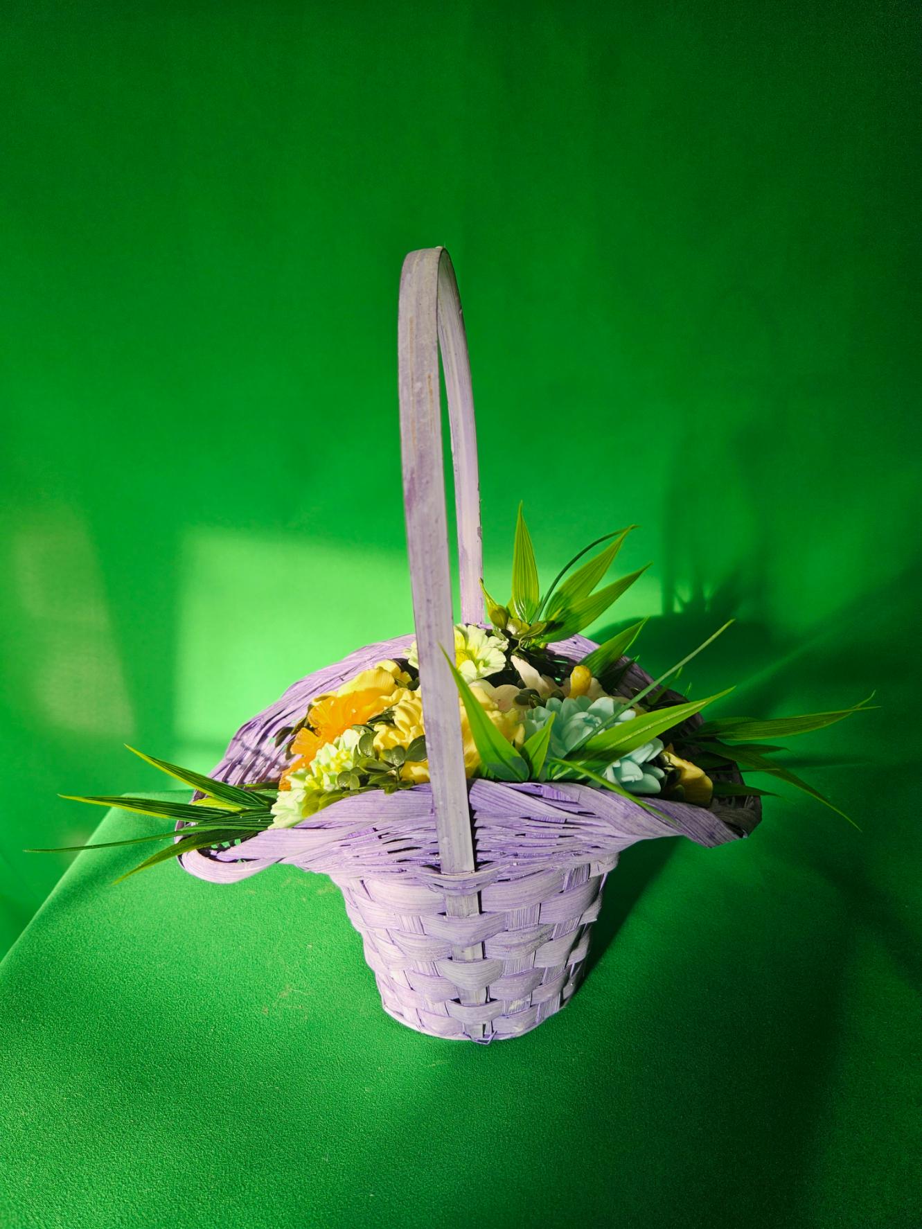 Woven Sunset Bloom Basket |  Handcrafted Scented Soap Flower Gift