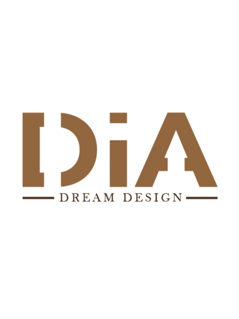Logo of IDiA Dream Design with a brown color scheme on a white background
