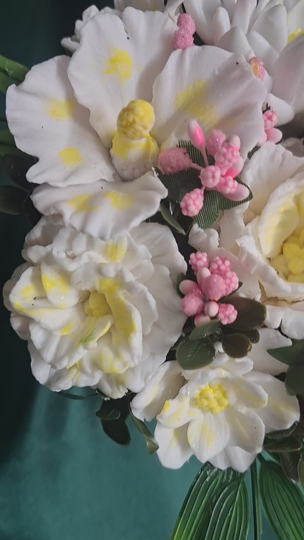 Rustic Woven Basket Artificial Flower Arrangement With White Yellow Blooms