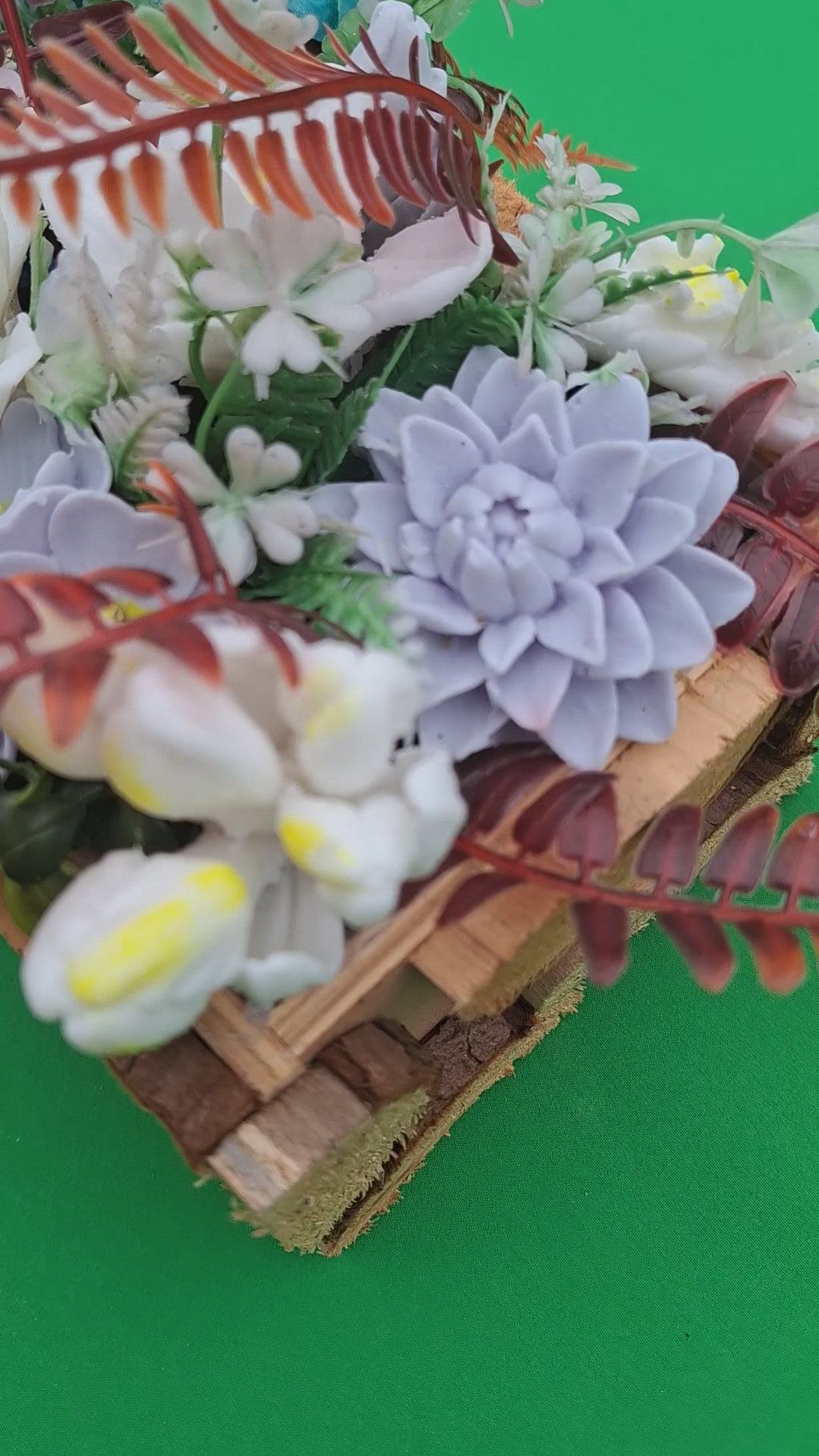 Woven Basket Floral Arrangement Artificial Flowers Home Decor