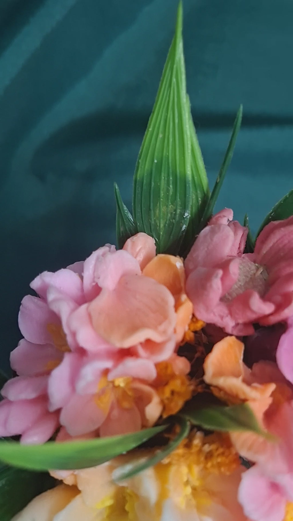 Wooden Flower Box With Artificial Flowers Tabletop Decor