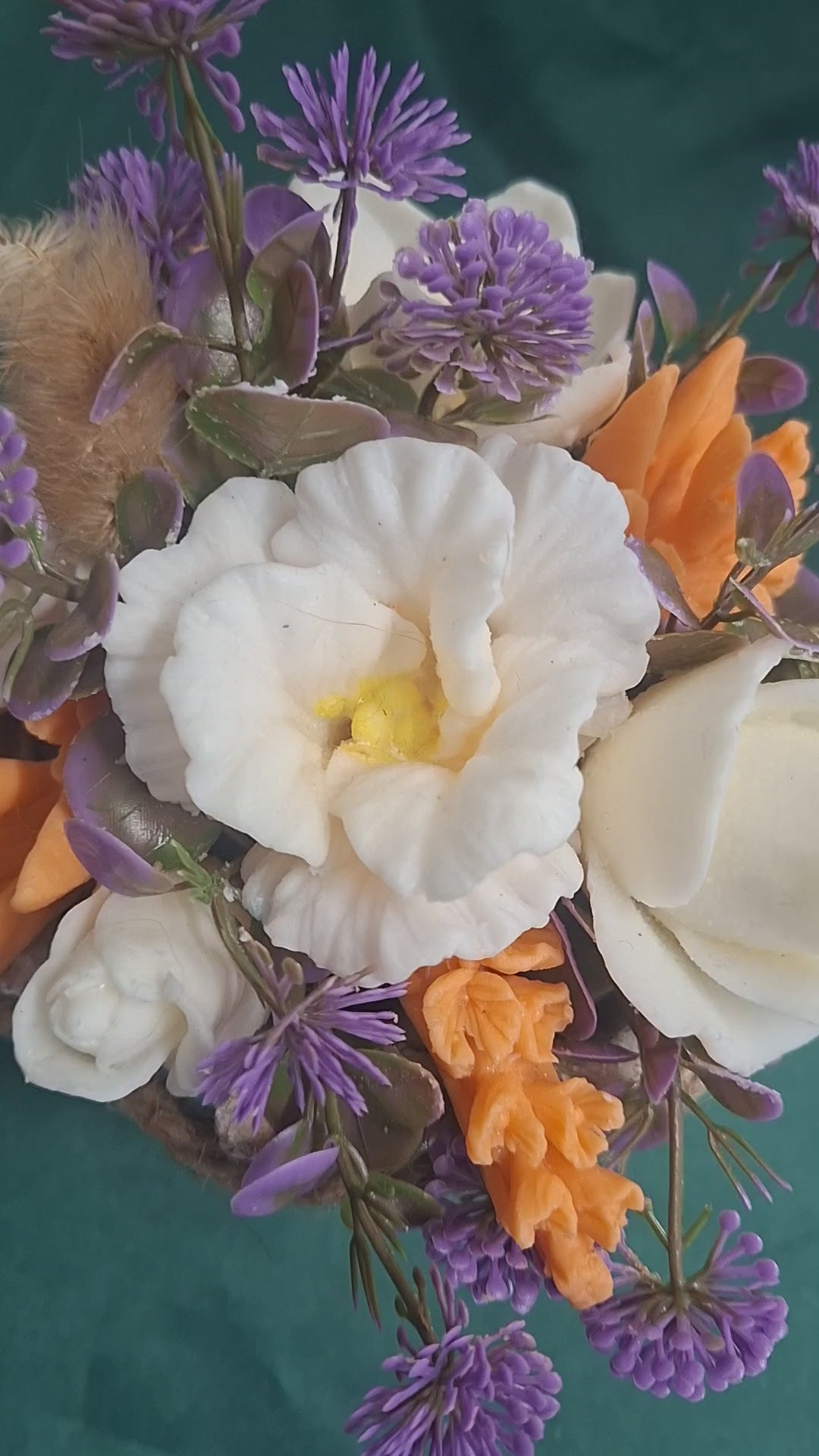Woven Rustic Basket Planter With Artificial Floral Arrangement