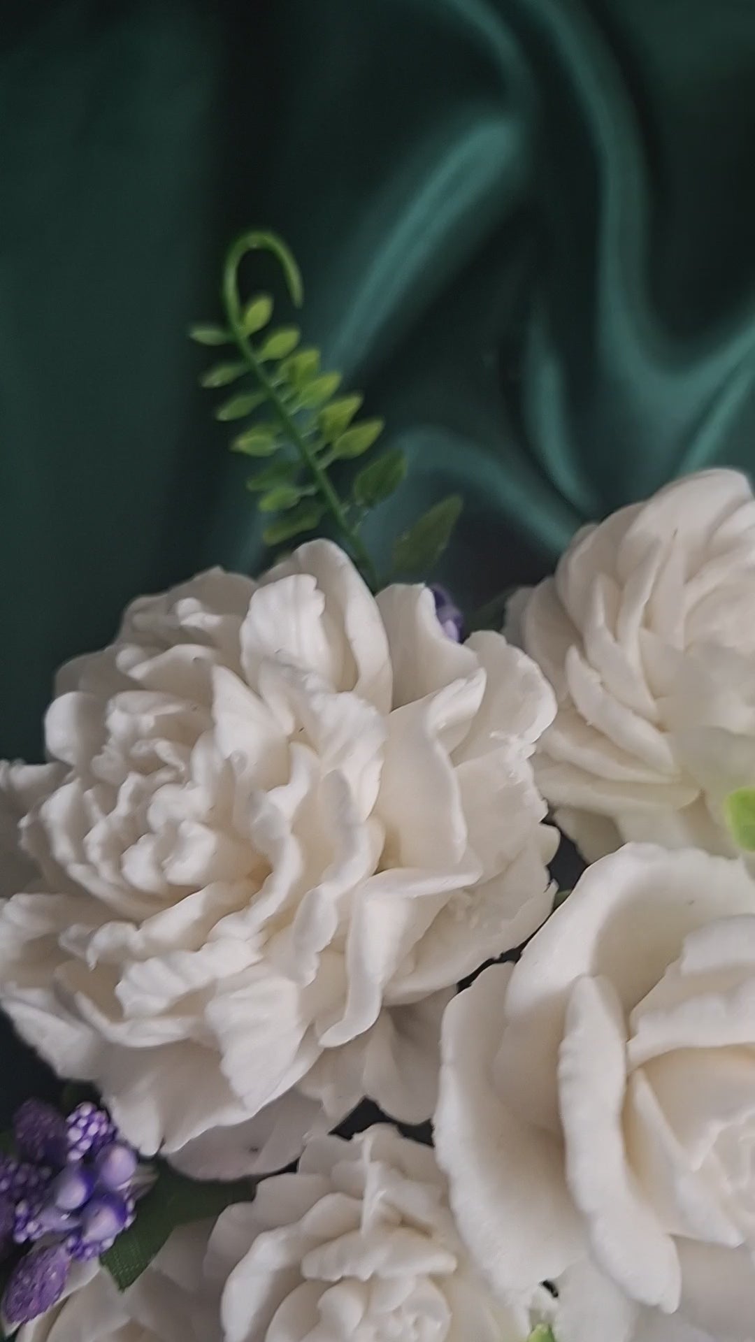 Artificial White Flower Box Arrangement In Bright Pink Cylinder Vase