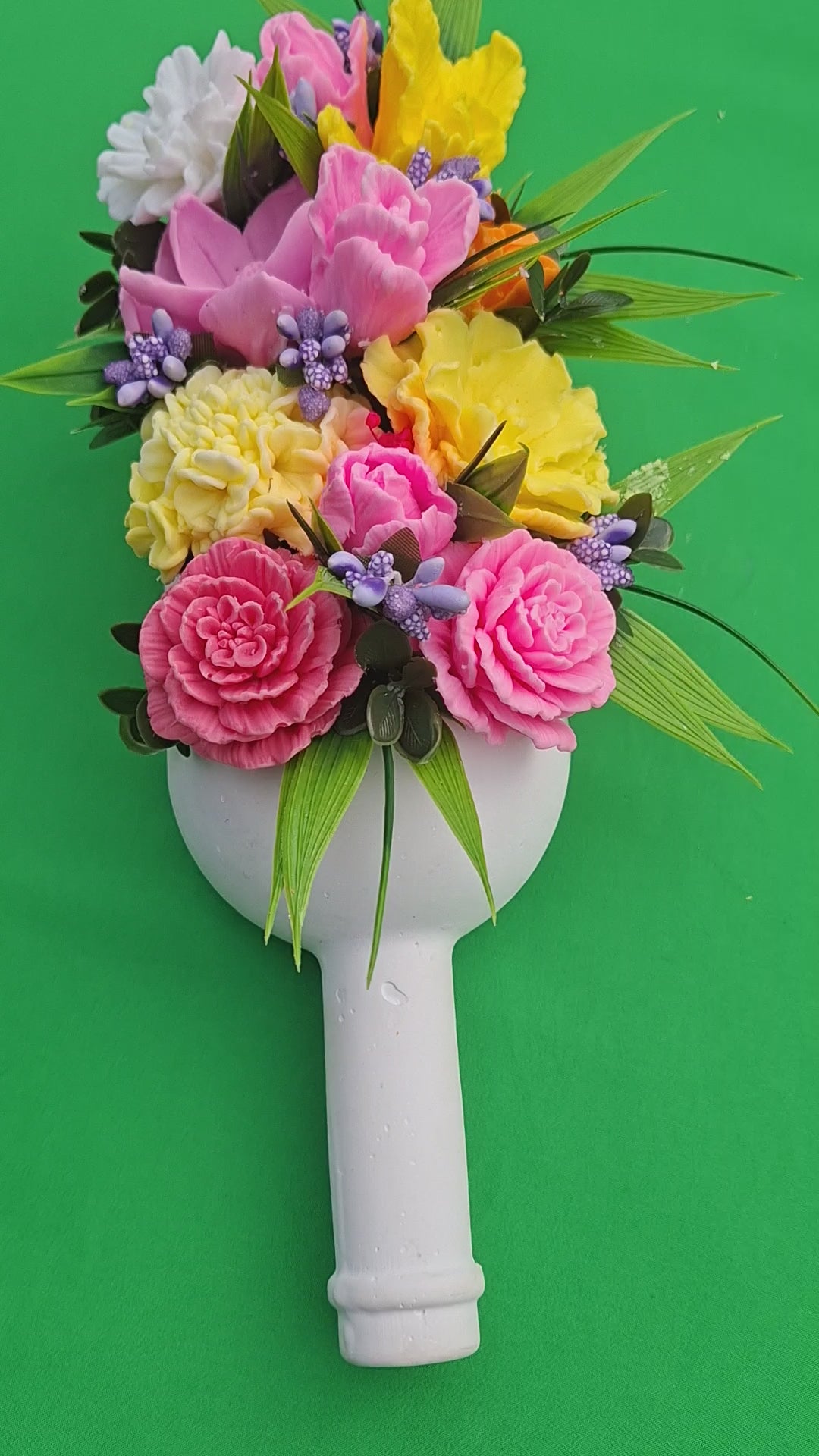 Handmade Soap Art Floral Bouquet In Bottle Display